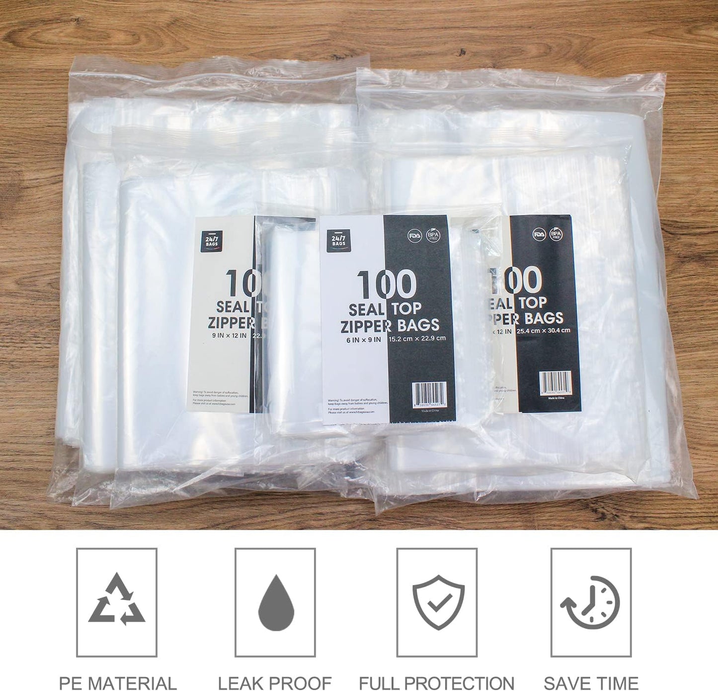 10" X 12" (500 Bags) 2 Mil Clear Reclosable Zip Plastic Poly Bags with Resealable Lock Seal Zipper