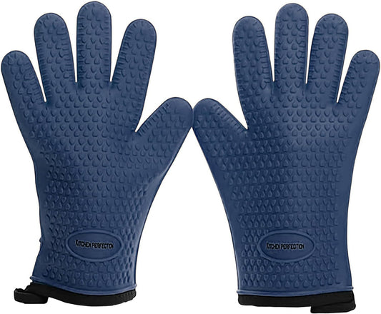 Kitchen perfection XL Silicone Smoker Oven Gloves-Extreme Heat Resistant BBQ Gloves-Handle Hot Food Right on Your Grill Fryer&Pit|Waterproof Grilling Cooking Baking Mitts|Superior Value Set+3 Bonuses