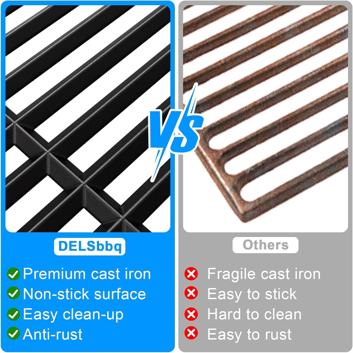 Cooking Grate for Weber Genesis II 300 Series Gas Grills Genesis II E-310 S-310 E-315 S-335 S-345 Genesis II SE-310/330/335 Genesis II LX E-340/ S-340, Replacement Parts for Weber 66095 66802 66805