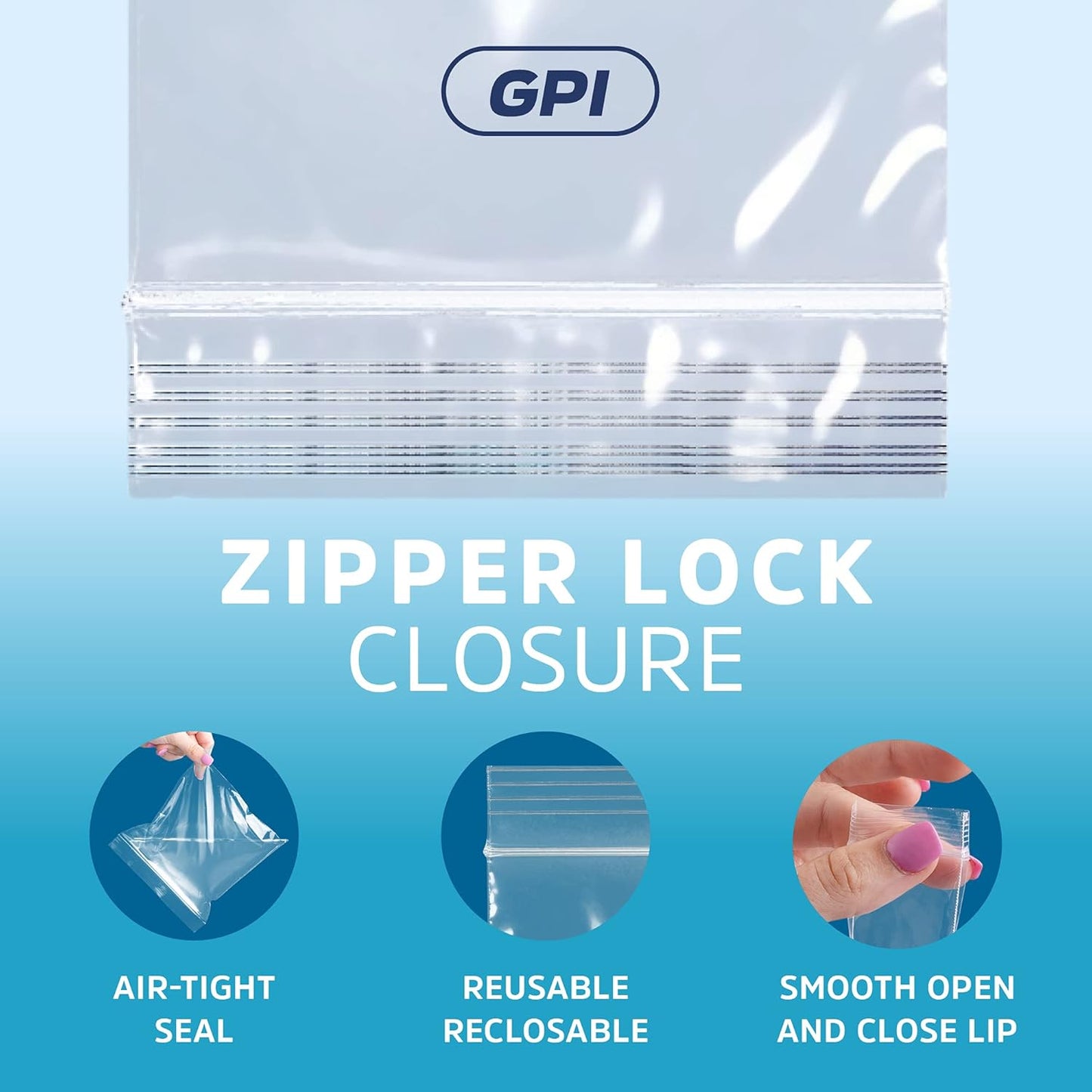 GPI - 9" X 12" - 200 Count, 2 Mil Thick, Clear Reclosable Zip Plastic Poly Bags with Resealable Lock Seal Zipper for A4 Letter Size Paper, Apparel, Clothing, Food & Office Supplies.