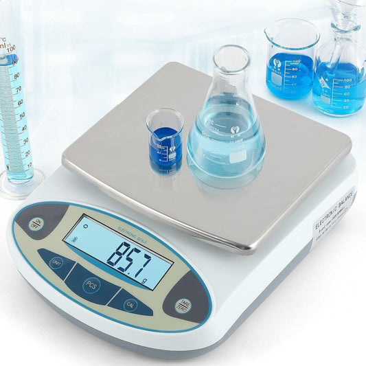 CGOLDENWALL Lab Scale 5kgx0.1g Digital Precision Scale Electronic Balance Laboratory Weighing Industrial Scale Kitchen Counting Scale Scientific Scale Calibrated (5kg, 0.1g)