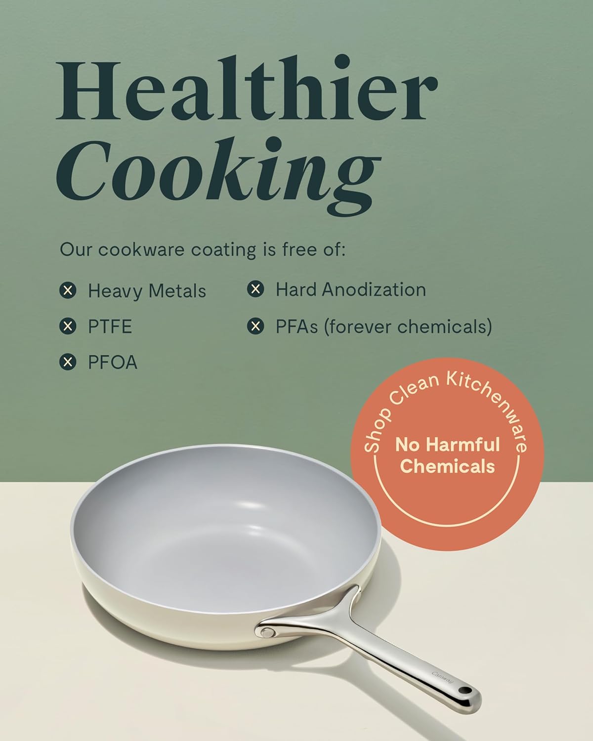 Caraway Fry Pan Duo - Nonstick Ceramic Frying Pan (8" & 10.5”) - Non Toxic, PTFE & PFOA Free - Oven Safe & Compatible with All Stovetops (Gas, Electric & Induction) - Gray