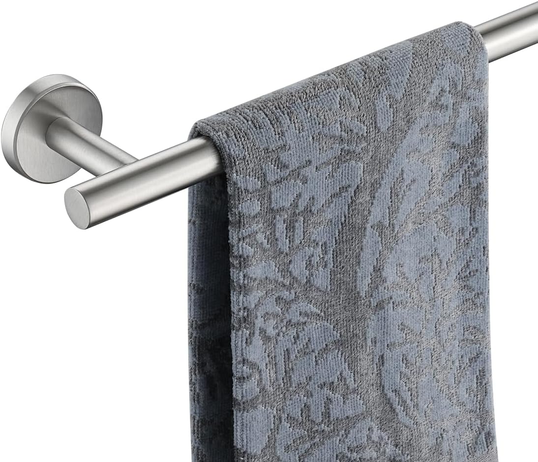 JQK Bath Towel Bar, 20.5 Inch 304 Stainless Steel Thicken 0.8mm Towel Rack Bathroom, Towel Holder Brushed Finished Wall Mount, Useable Length 18 Inch TB110L18-BN