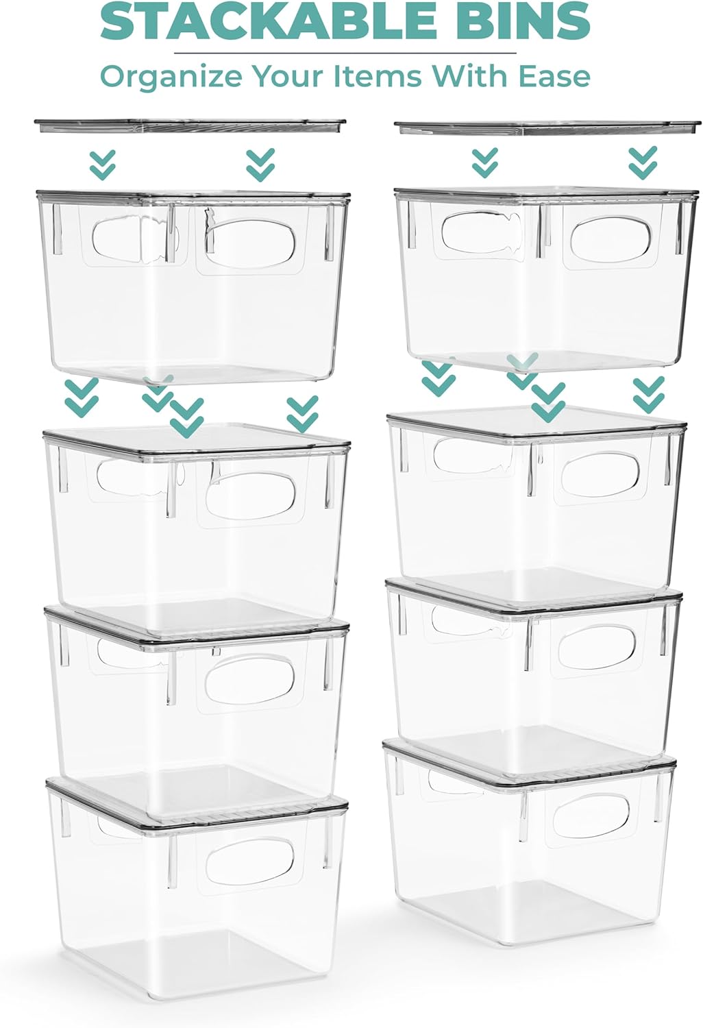 Sorbus Medium Clear Plastic Storage Bins with Lids, Clear Stackable Storage Bins, Clear Toy Storage Bins, Clothes, Medicine, Makeup, Closet, Art Supply, Bathroom, Shoe, Toy Storage Organizer (4 Pack)
