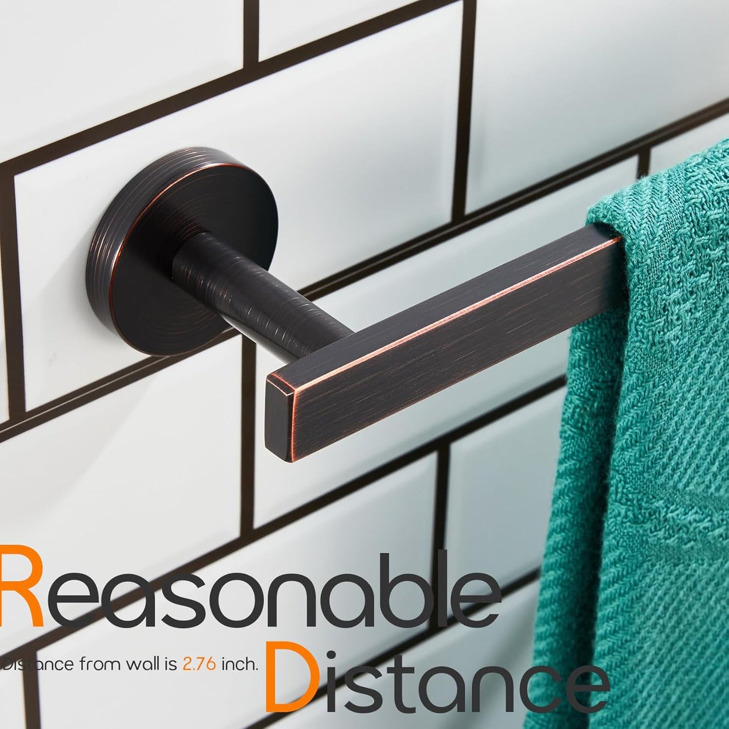 20 Inch Bathroom Towel Bar Bath Towel Rack Kitchen Towel Holder Towel Shelf Wall Mounted SUS304 Stainless Steel Oil Rubbed Bronze AN4001ORB-L20