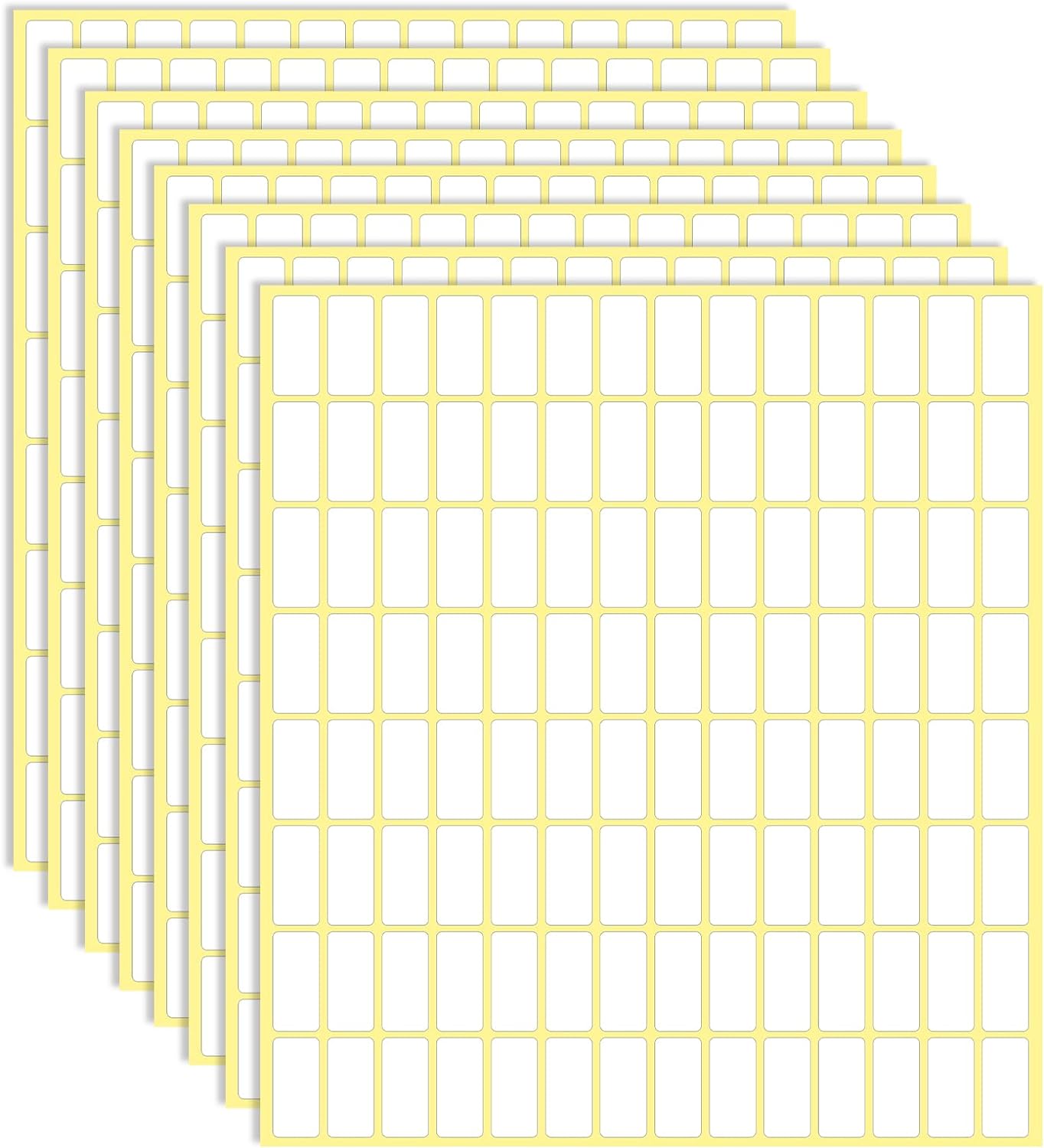 30 Sheets White Labels Stickers for Writing 10 X 20 mm Small Price Tags Blank Storage Container Stickers for Jars File Folders School Office Kitchen (3360 Labels)