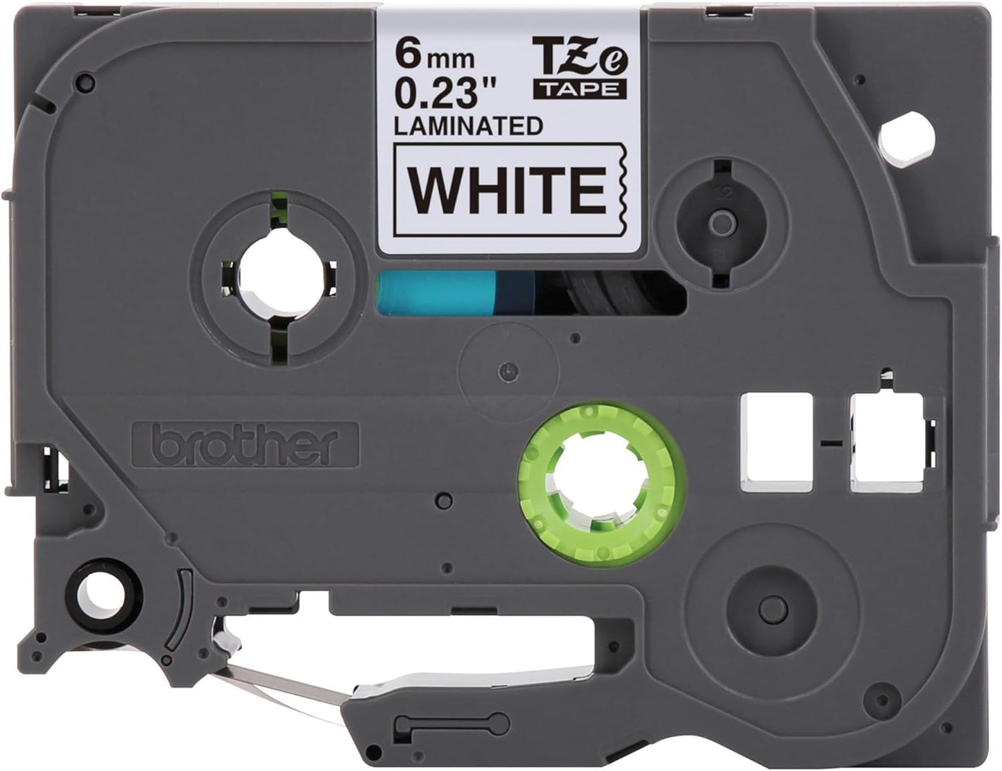 Brother Genuine TZe211~1/4" Black Print on White Label Tape. Each: 0.23 in x 26.2 ft (6 mm x 8 m)