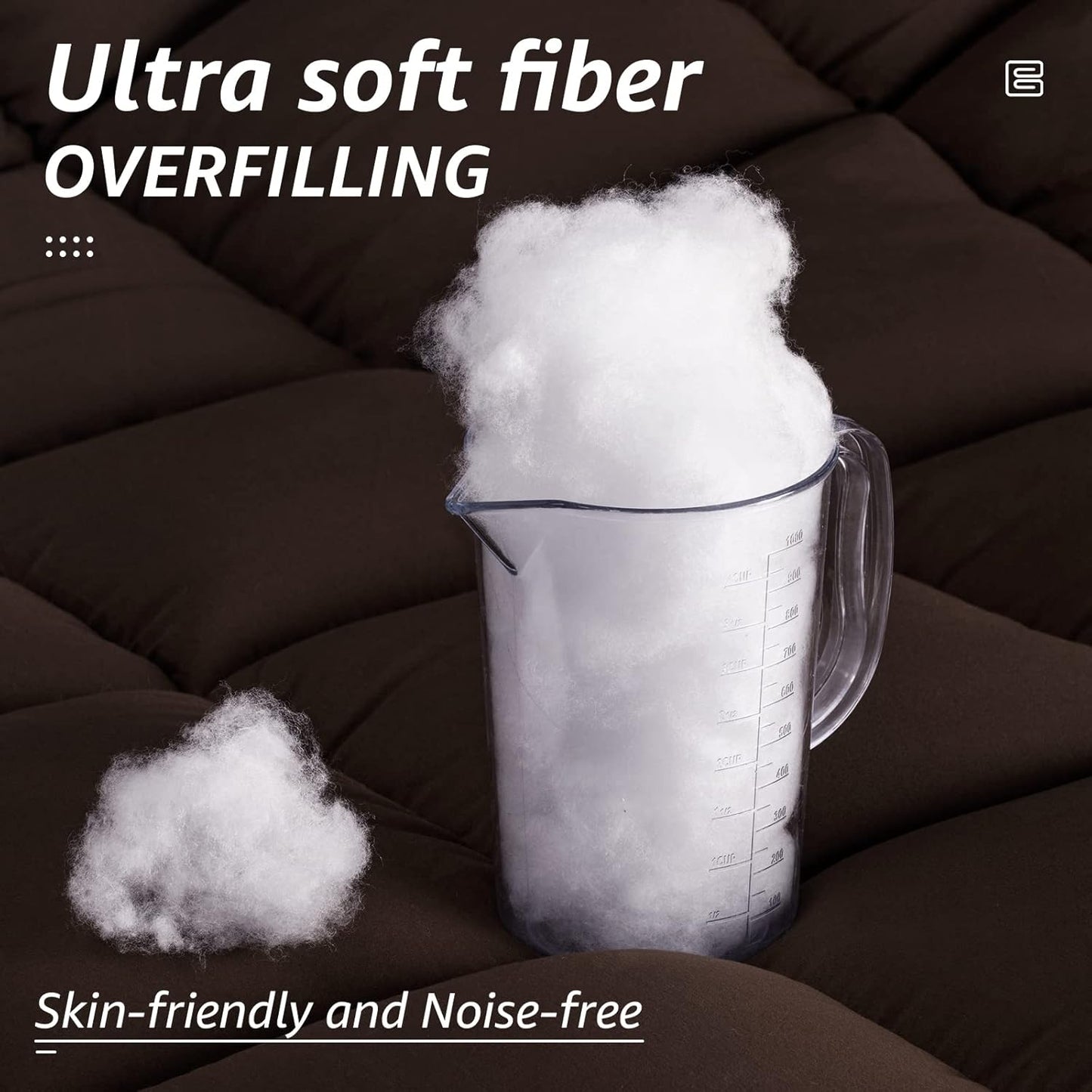 HYLEORY All Season King Size Bed Comforter - Cooling Down Alternative Quilted Duvet Insert with Corner Tabs - Winter Warm - Machine Washable - Brown