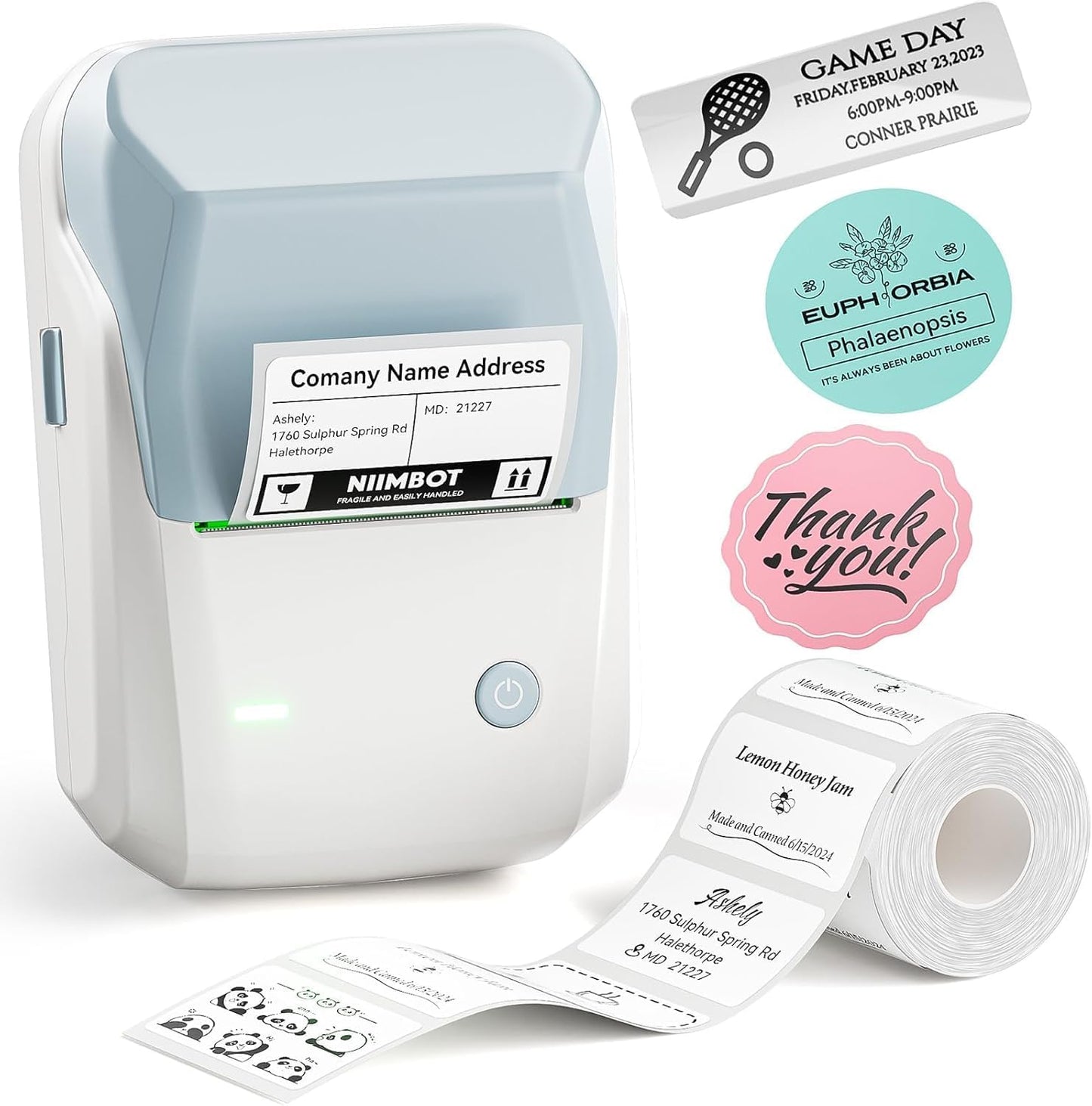 NIIMBOT B1 Label Maker Machine with Tape, Thermal Label Printer Easy to Use for Office, Home, Business, 2 Inch Label Maker with 2'' x1.18'' Labels-230pcs/Roll