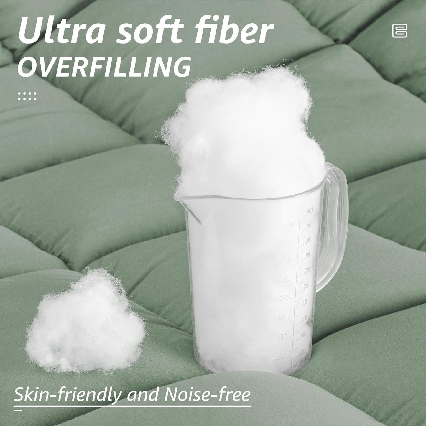 HYLEORY All Season Queen Size Bed Comforter - Cooling Down Alternative Quilted Duvet Insert with Corner Tabs - Winter Warm - Machine Washable - Sage Green