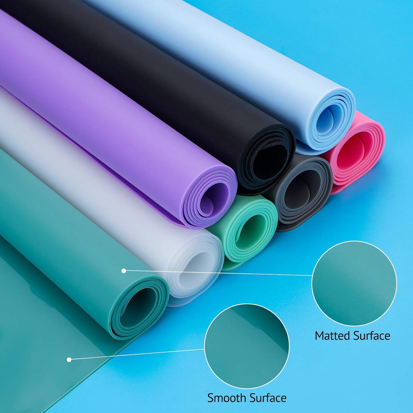 Gartful Silicone Mats for Kitchen Counter, Thicker 0.06", 25 x 17 inches Multipurpose Table Mat, Silicone Pad Desk Work Mat, Nonstick Nonskid Heat-Resistant Pad, Placemat, Translucent, 2PCS
