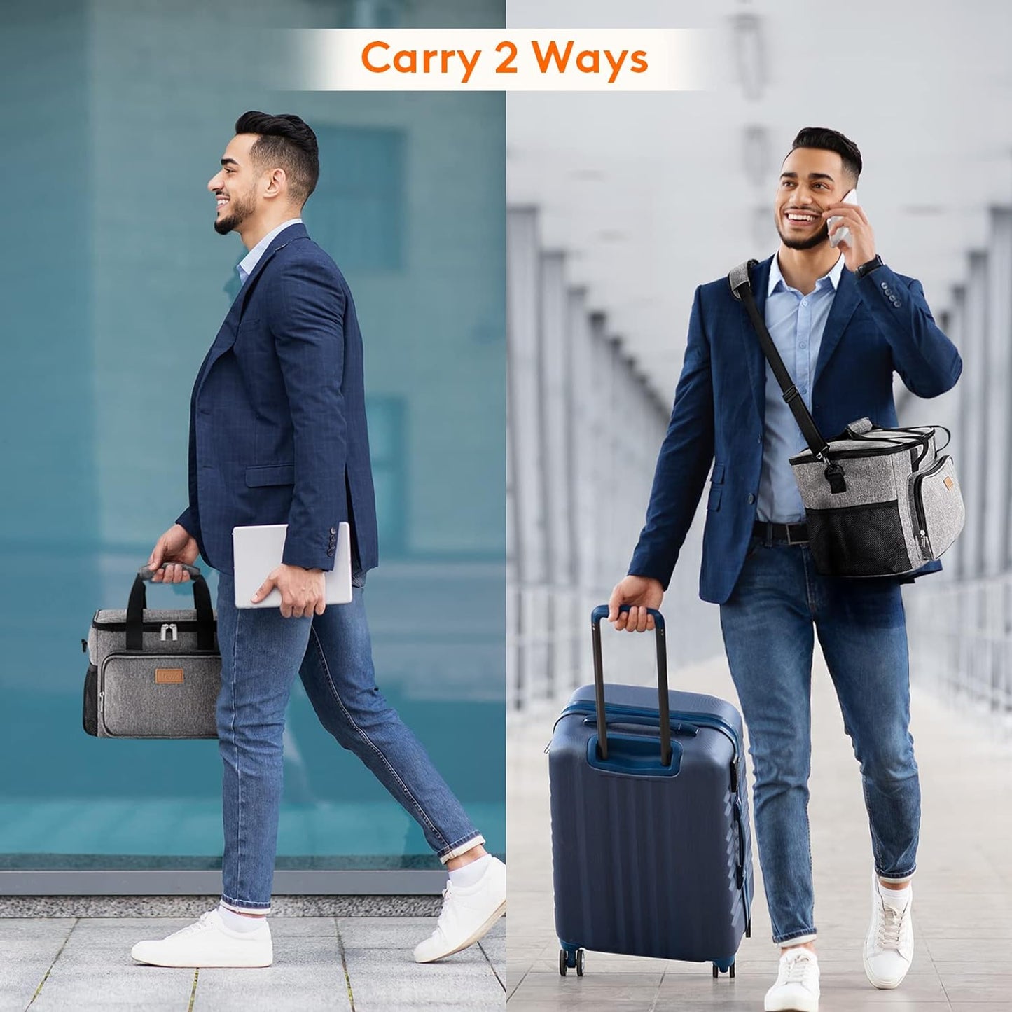Lifewit Large Lunch Bag Insulated Lunch Box Soft Cooler Cooling Tote for Adult Men Women, Gray 24-Can (15L)