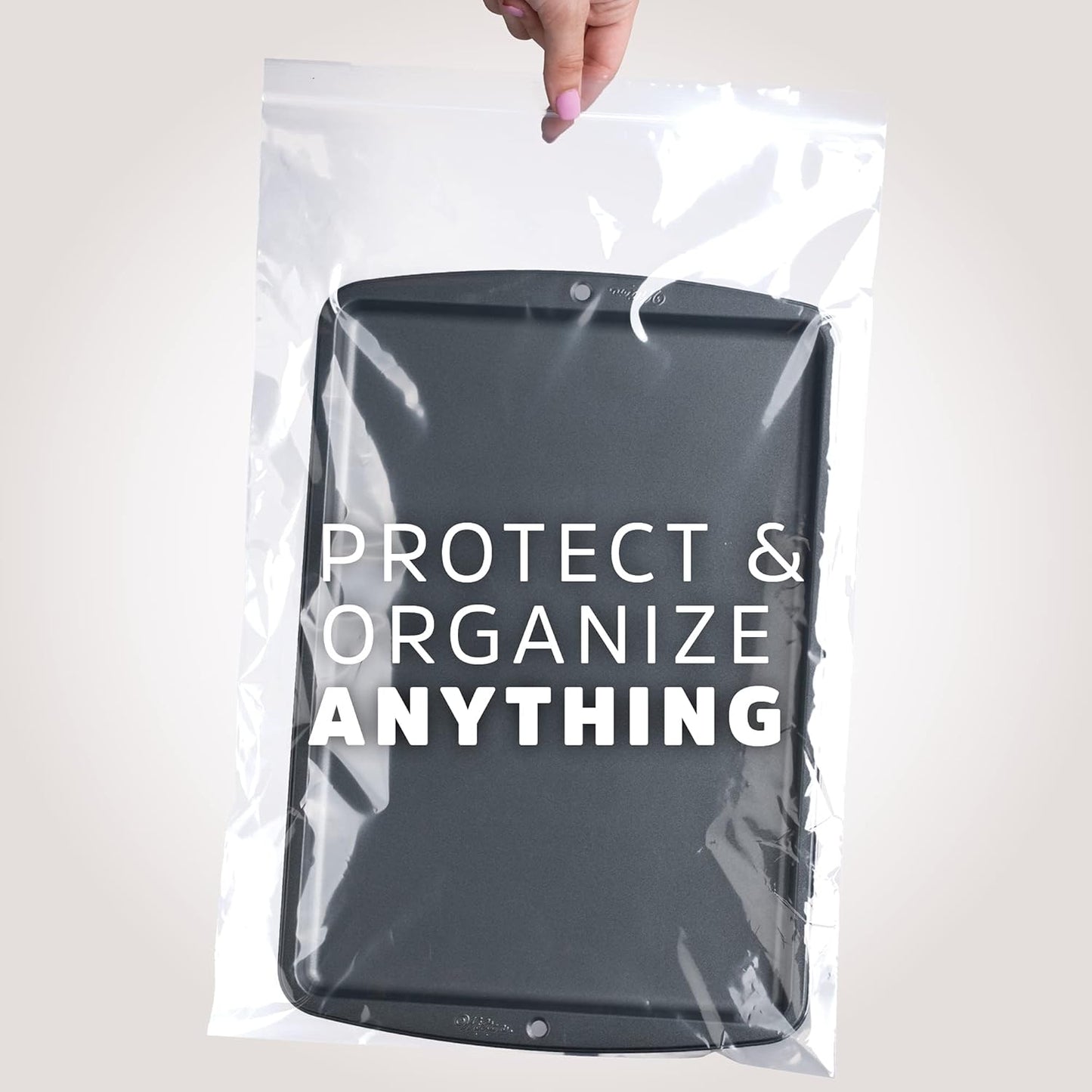 GPI Pack of 100 13" X 18" Clear Plastic Reclosable Zip Bag - Bulk 2 Mil Thick Strong & Durable Poly Baggies with Resealable Zip Top Lock for Travel, Storage, Packaging & Shipping.