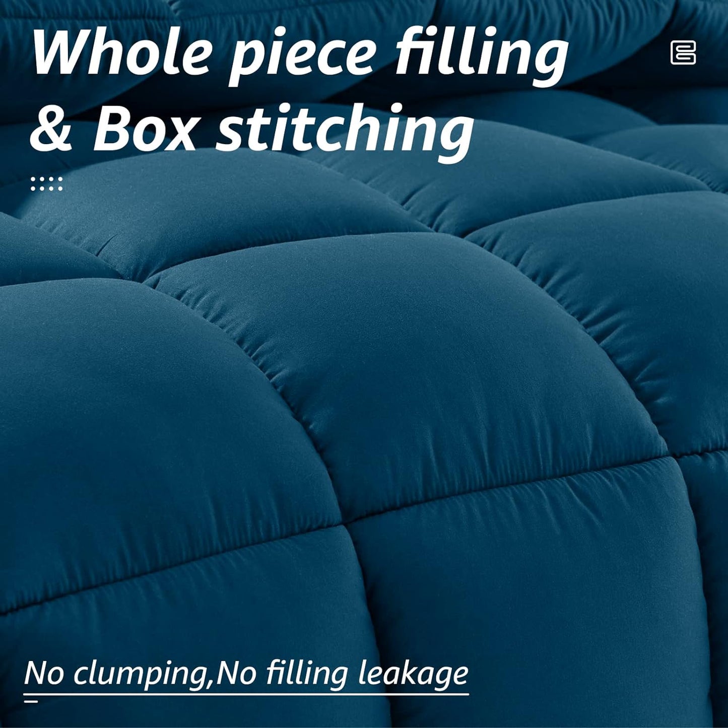 HYLEORY All Season Twin Size Bed Comforter - Cooling Down Alternative Quilted Duvet Insert with Corner Tabs - Winter Warm - Machine Washable - Teal