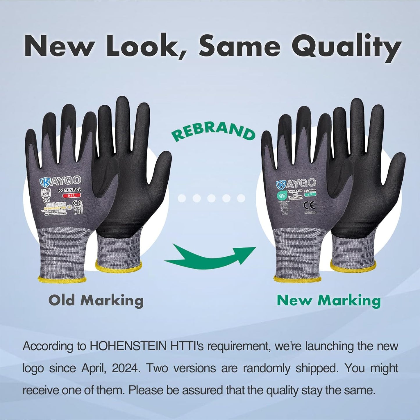 KAYGO Safety Work Gloves MicroFoam Nitrile Coated, 3 Pairs KG18NB,Seamless Knit Nylon Glove for Men and Women, Ideal for Automotive,Warehouse,Construction (2X-Large,Gray)