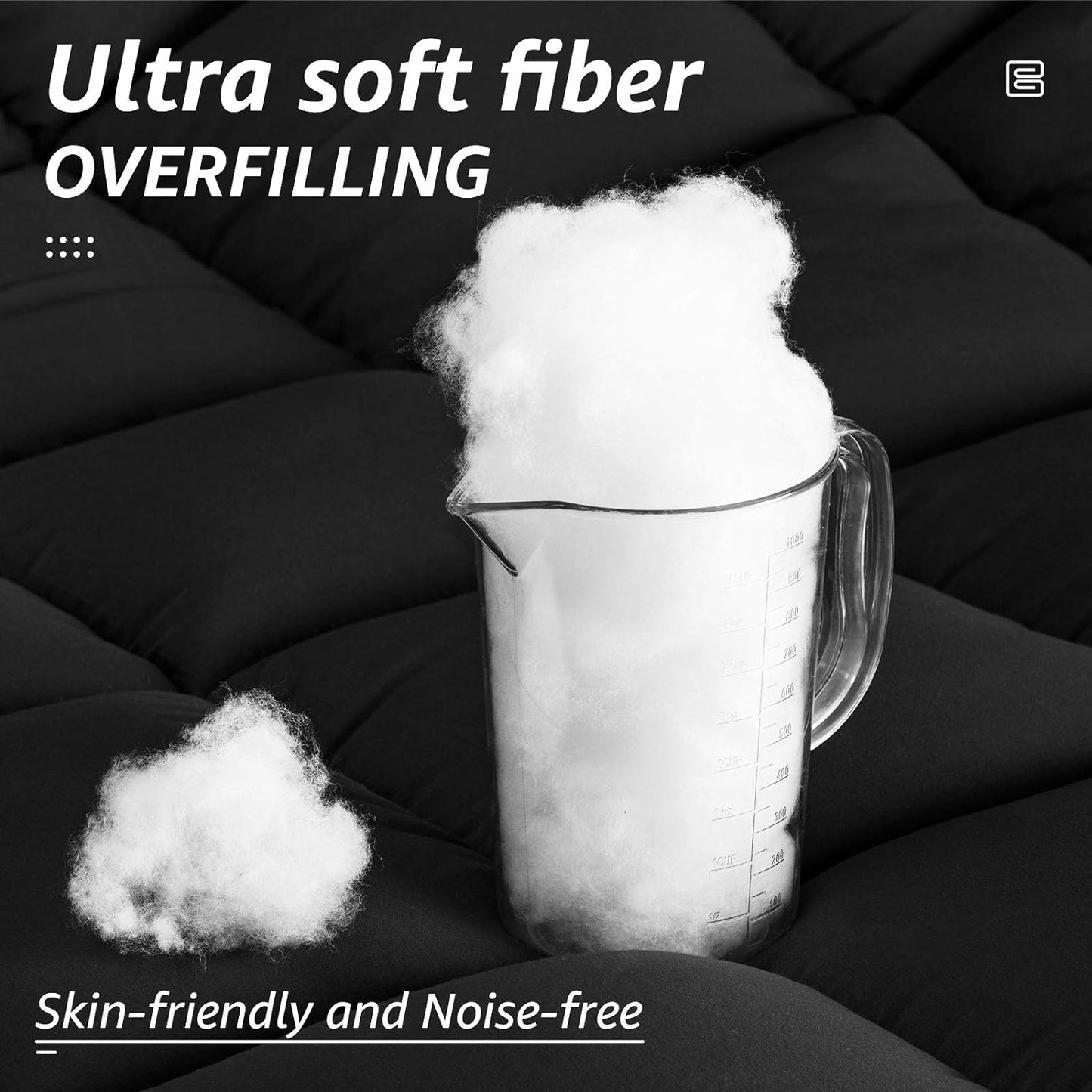 HYLEORY All Season Twin Size Bed Comforter - Cooling Down Alternative Quilted Duvet Insert with Corner Tabs - Winter Warm - Machine Washable - Dark Grey