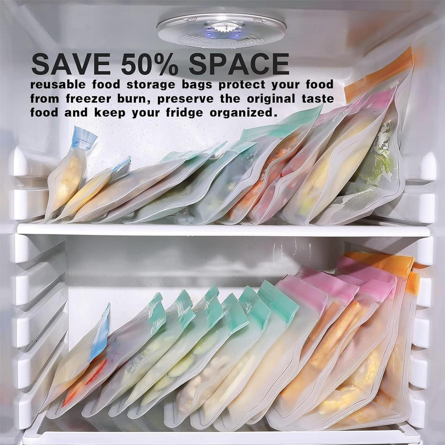 10 Pack Reusable Sandwich Bag Dishwasher Safe, Silicone Leakproof Reusable Freezer Bags, BPA Free Reusable Food Storage Bags for Candy, Snack, Cereal, Travel Items, Home Organization
