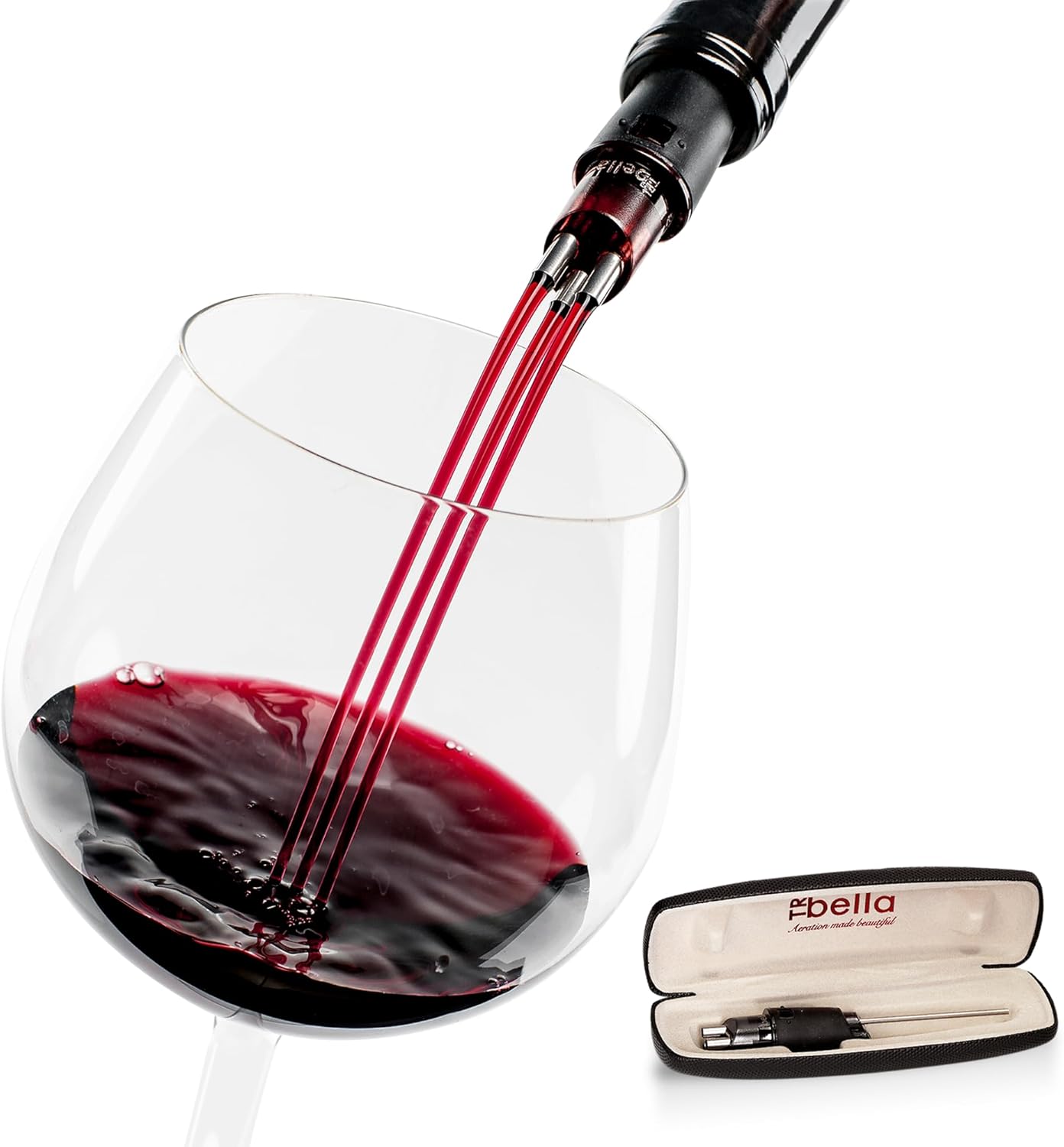 Classic Wine Aerator, Multi-Stream Wine Aeration 3 Stainless Steel Spouts, Handmade Kitchen Essential, Easy Use, No-Drip Wine Pouring Accessory Gifts for Men in Easy-to-Carry Protective Gift Case