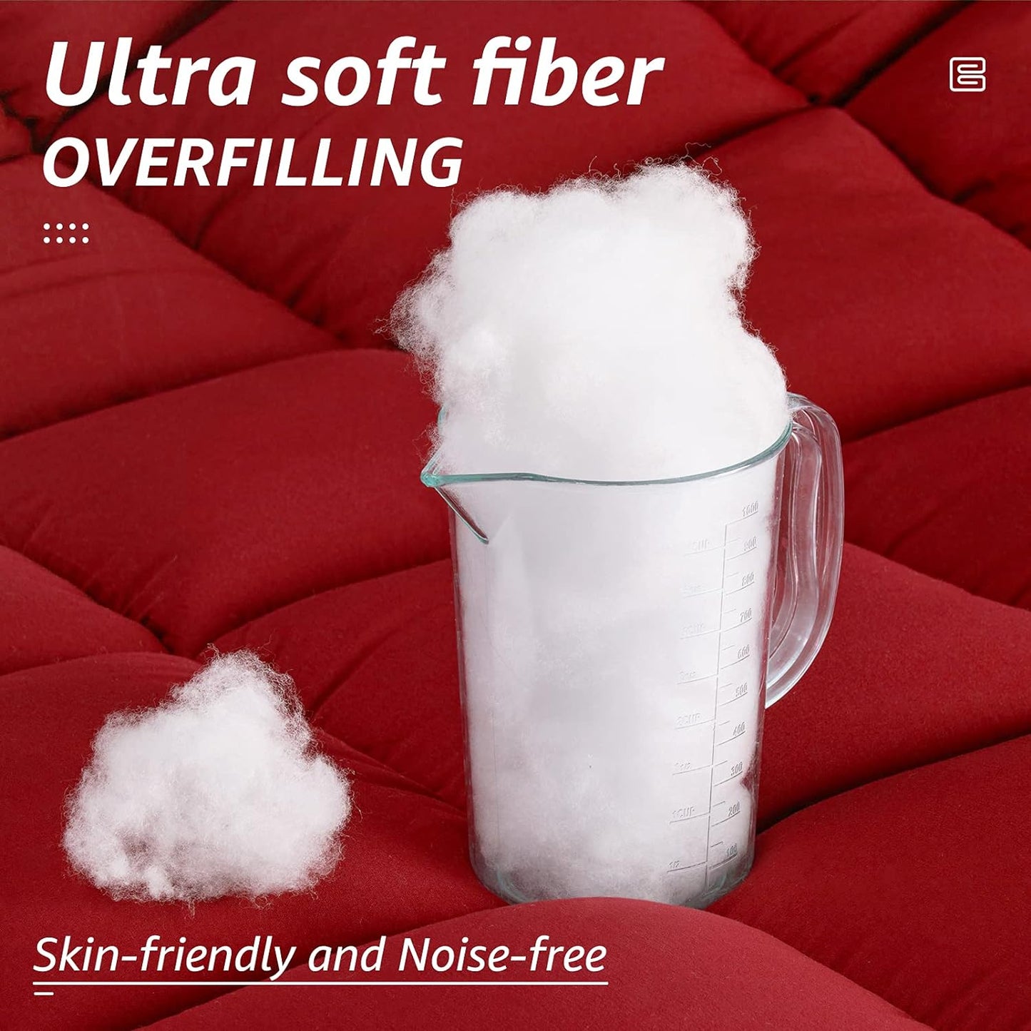 HYLEORY All Season Queen Size Bed Comforter - Cooling Goose Down Alternative Quilted Duvet Insert with Corner Tabs - Winter Warm - Machine Washable - Red