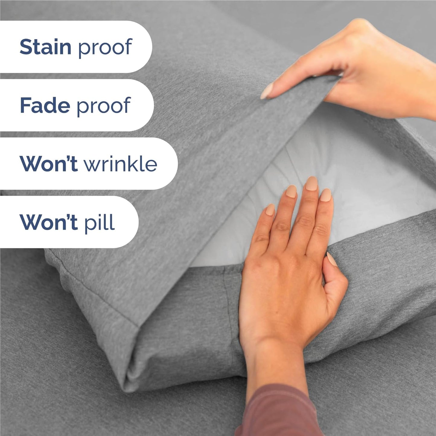 Twin XL Size 3 Piece Sheet Set - Comfy Breathable & Cooling Bed Sheets Set - Hotel Luxury Bedding for Women, Men, Kids, Teens, Boys & Girls - Deep Pockets and Wrinkle Free - Grey (Heathered Sheets)