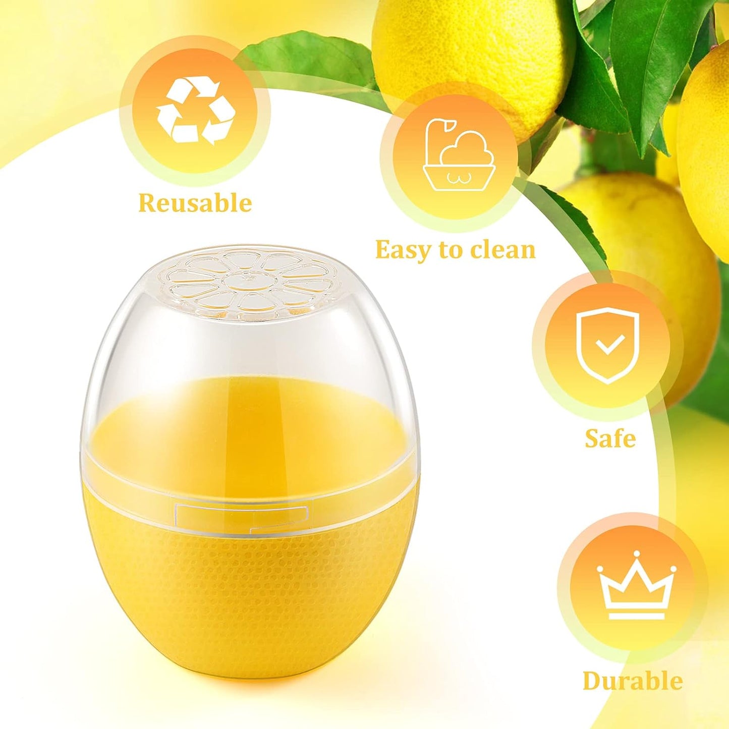 Vegetable and Fruit Storage Containers for Fridge, 4 Pcs BPA Free Reusable Food Saver - Tomato, Avocado, Onion, Lemon Keeper Holder - Refrigerator Vegetable Crisper for Keeping Food Fresh Longer