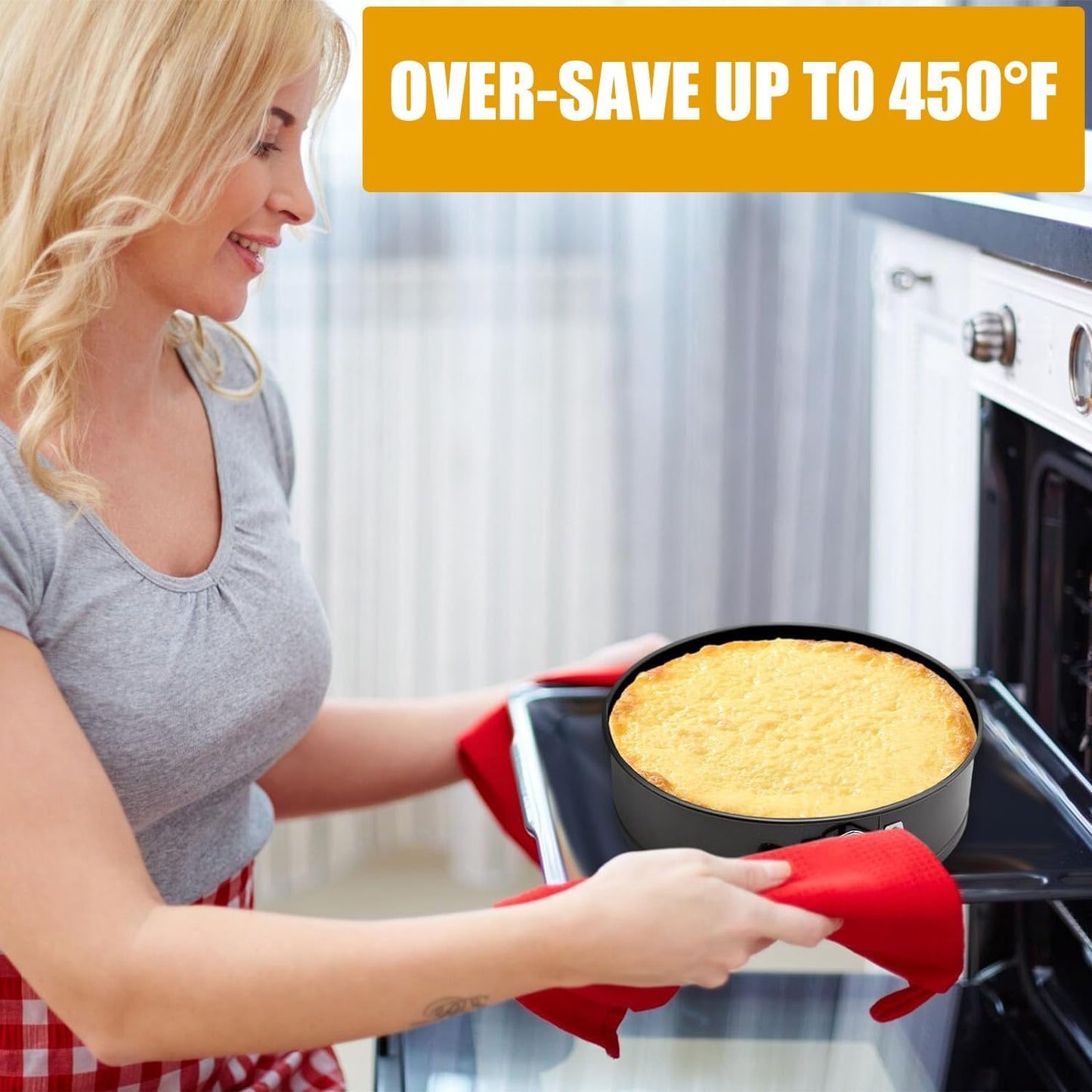 10 Inch Springform Pan Baking Pans Round Leakproof Nonstick Removable Bottom Bakeware for Cake, Cheesecakes, Pizza, and Quiches