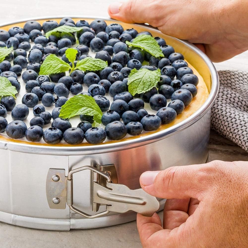 Soro Essentials- 11' x 3'' Deep Aluminum Round Spring Form Pan- Leak Proof Cheesecake Pan Spring Form Pans with Removable Bottom and Quick Release Latch for Baking Cheesecake Cakes