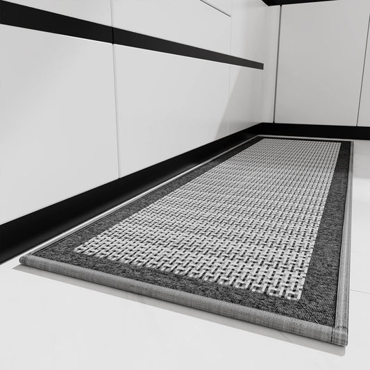PADOOR Kitchen Mats for Floor, Kitchen Rugs Non Slip Washable, Rubber Backed Kitchen Runner Super Absorbent Kitchen Floor Mat Sink Rug, 25”x59” Grey