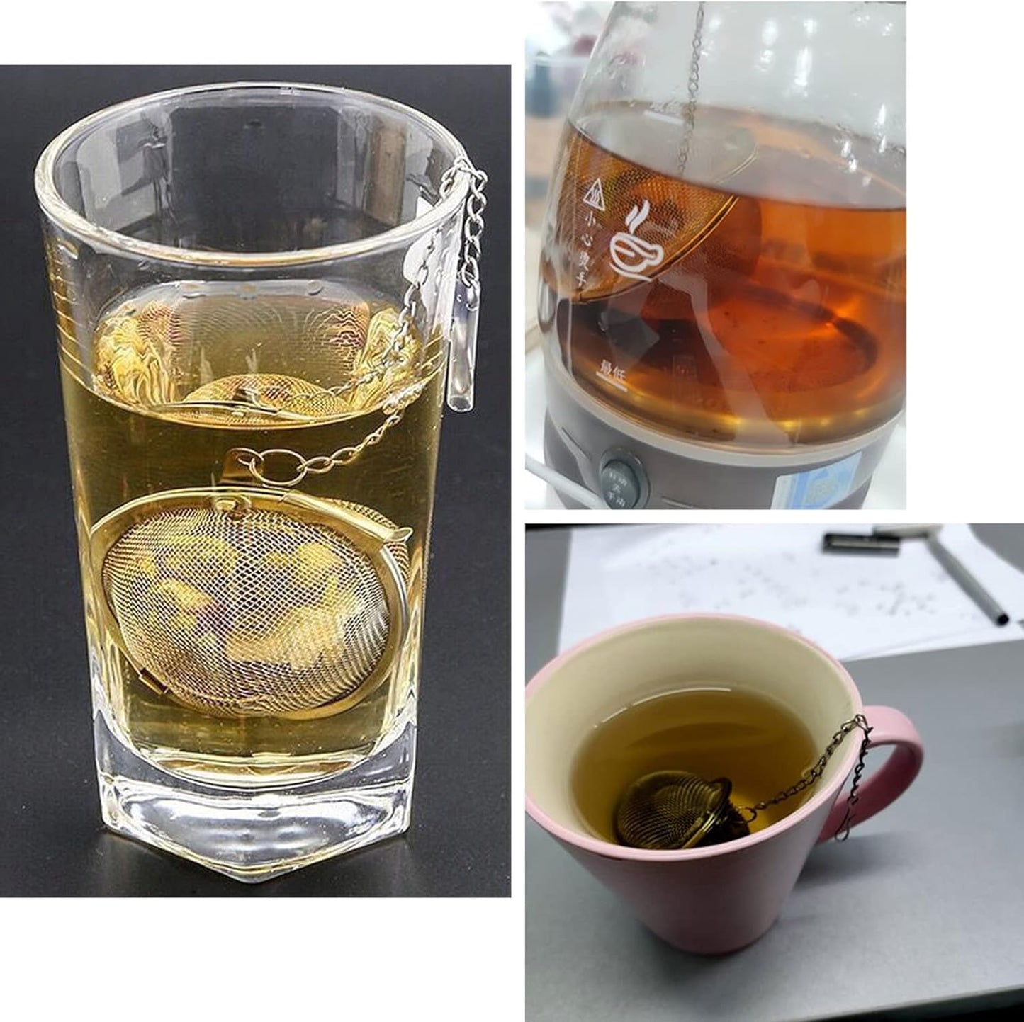 3PCS Premium Tea Infusers, Loose Leaf Tea, Upgraded Tea Strainers and Tea Balls for Flavoring Herbal Spices and Seasonings