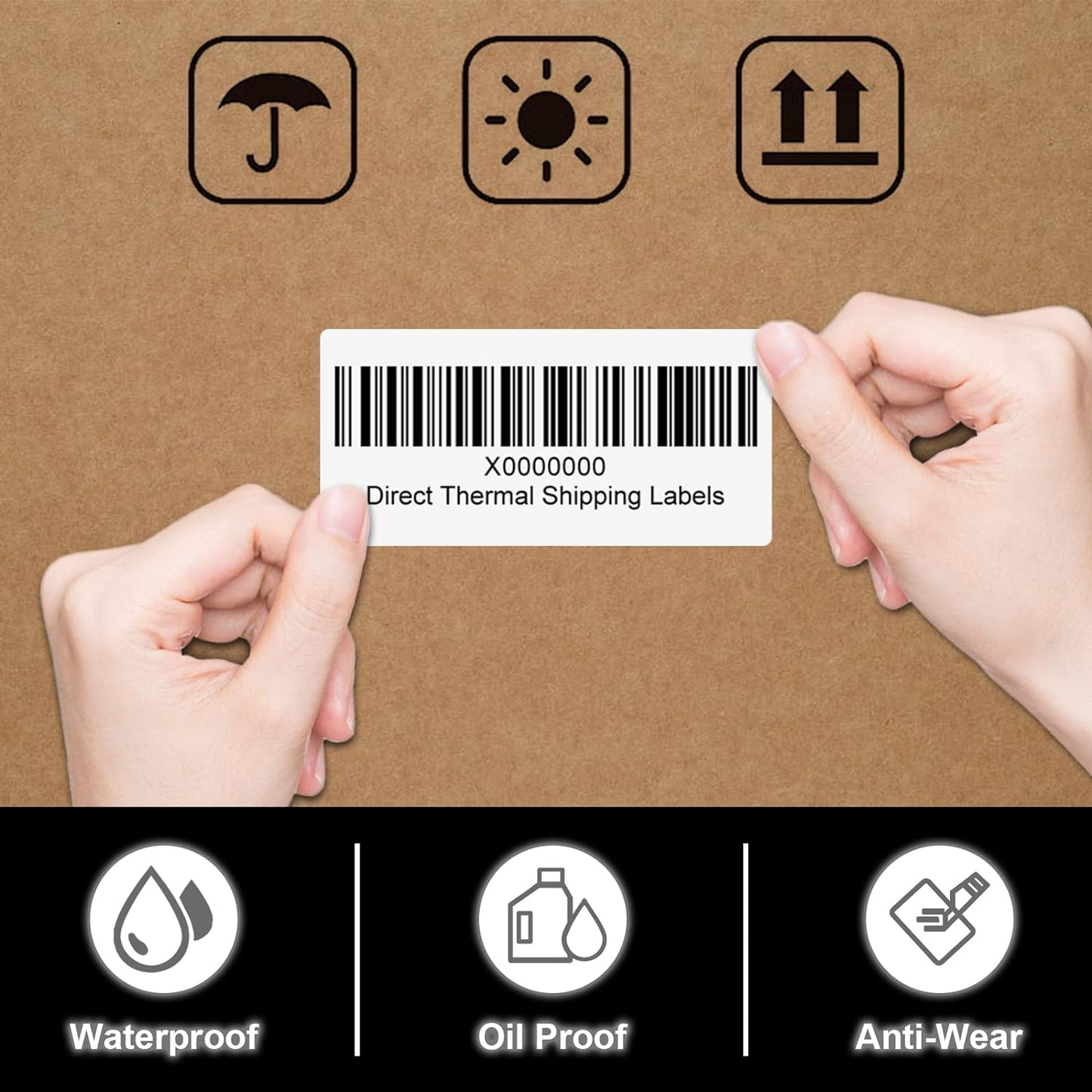 CLASSY 2" x 1" Direct Thermal Labels, Barcode & Return Address, Compatible with Zebra & Rollo Printers (1300 Labels)
