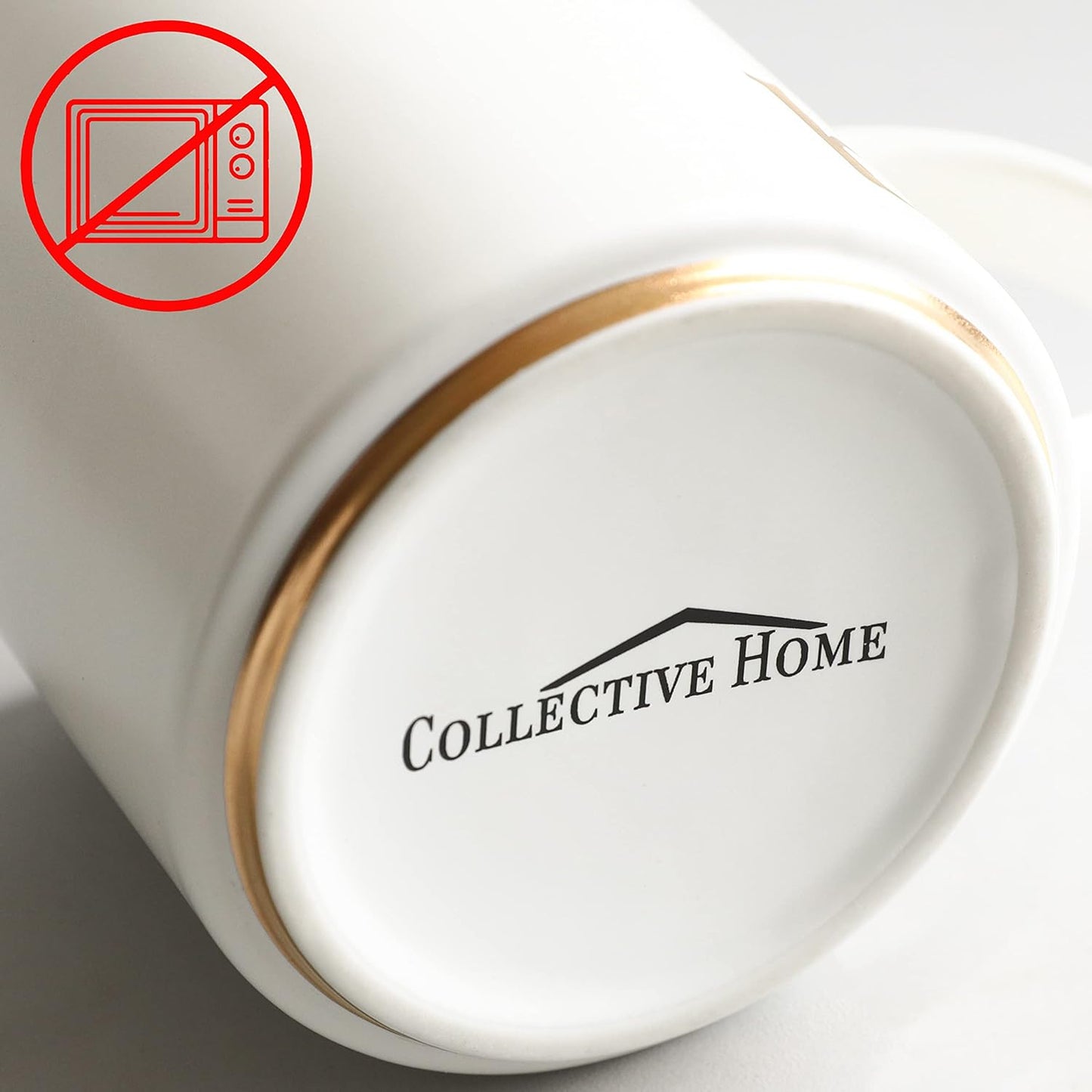 COLLECTIVE HOME - Monogram Ceramic Mugs, 15 oz Golden Initial Coffee Cups, Elegant Alphabet Tea Mugs, Elegant Personalized Mug with Gift Box, Unique Mug with Double Side Capital Letter (A)