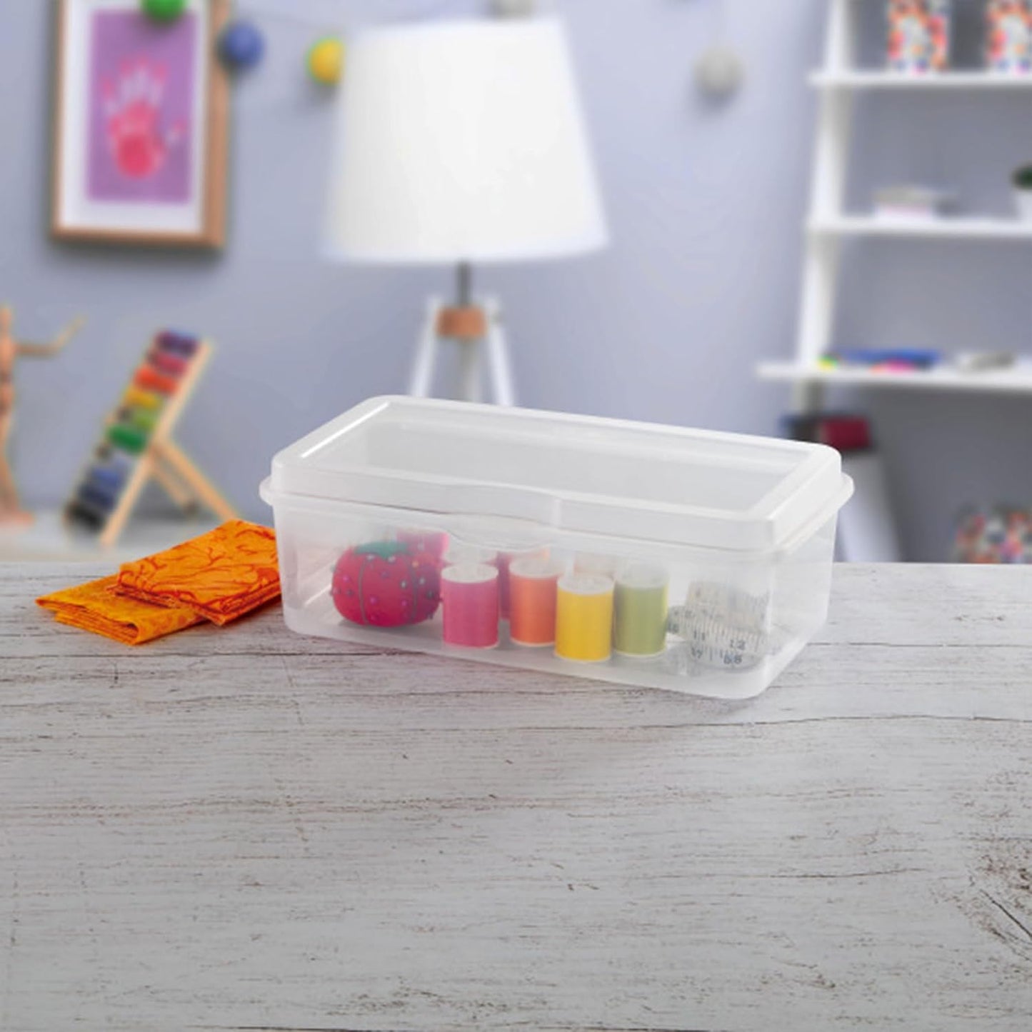 Sterilite 18-Pack FlipTop Stackable Rectangular Storage Bin with Hinging Lid, Clear