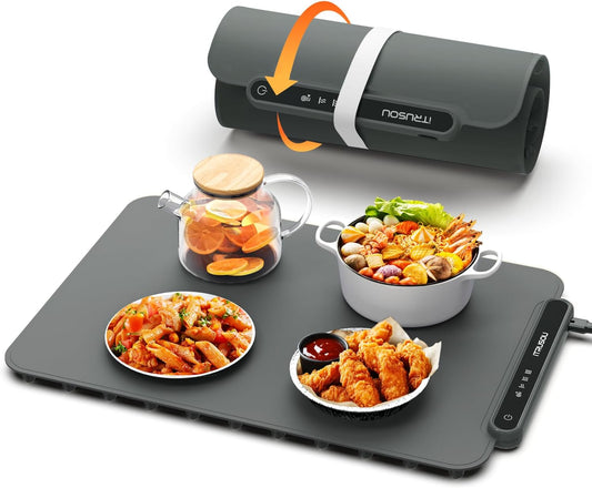 Food Warming Mat, iTRUSOU Electric Warming Tray Full Surface Heating to Keep Food Warm or Thawing, Versatile Food Warmer with 3 Temperature Setting for Parties Buffets Gatherings Holidays Daily Use