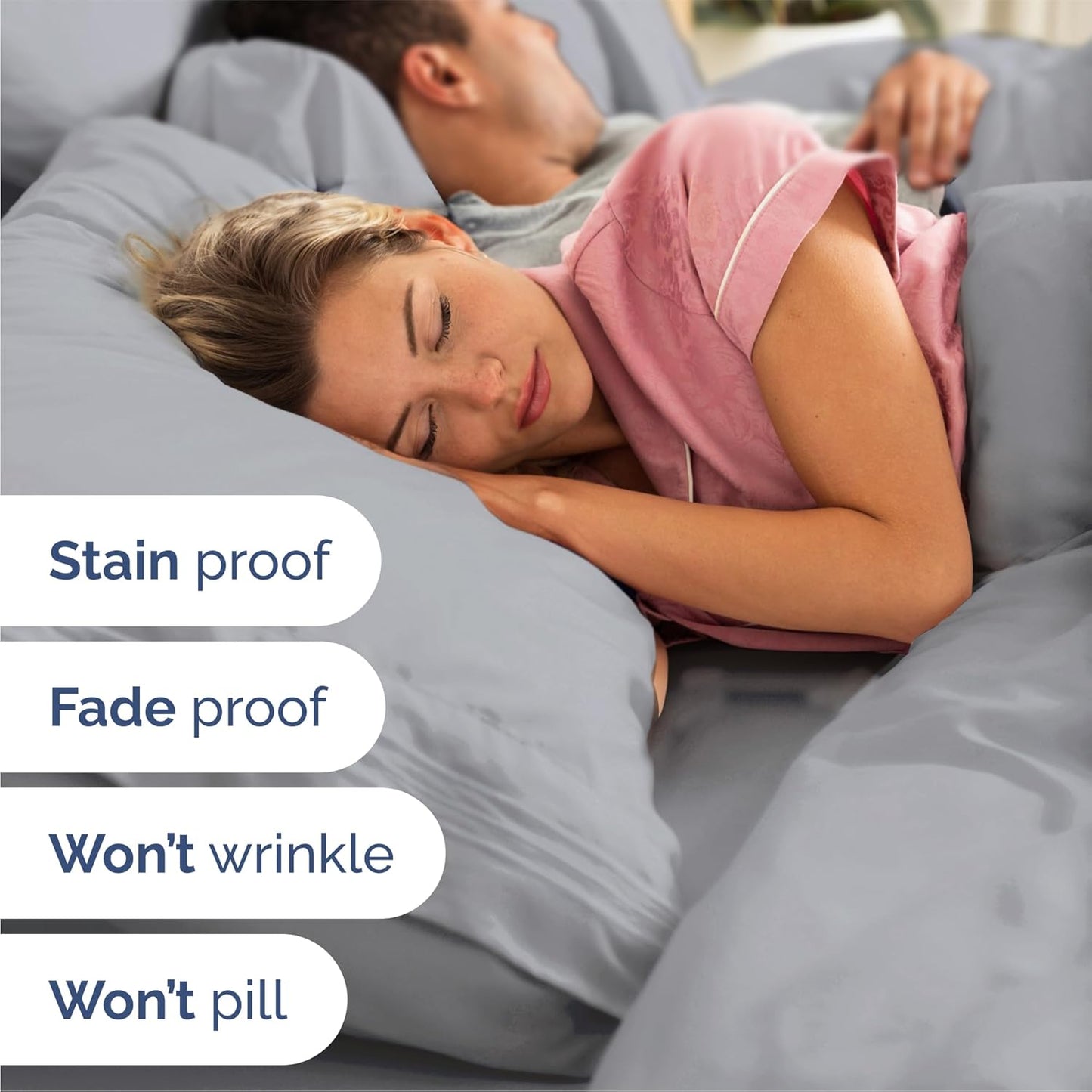 Queen Size 4 Piece Sheet Set - Comfy Breathable & Cooling Bed Sheets Set - Hotel Luxury Bedding for Women, Men, Kids, Teens, Boys & Girls - Deep Pockets, Soft and Wrinkle Free - Oeko-Tex - Steel Blue