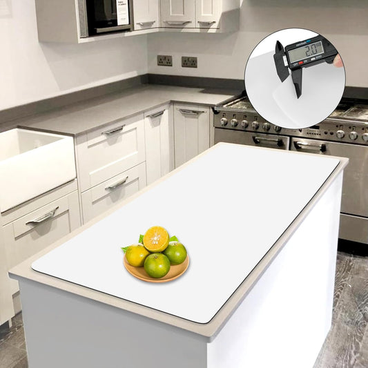 Extra Large Silicone Mats for Kitchen Counter (47.2"x23.6"x0.08"), 2mm Super-Thick Silicone Placemats for Crafts Countertop Protector, Non-Slip Heat Resistant Desk Protect Mat, Semitransparent
