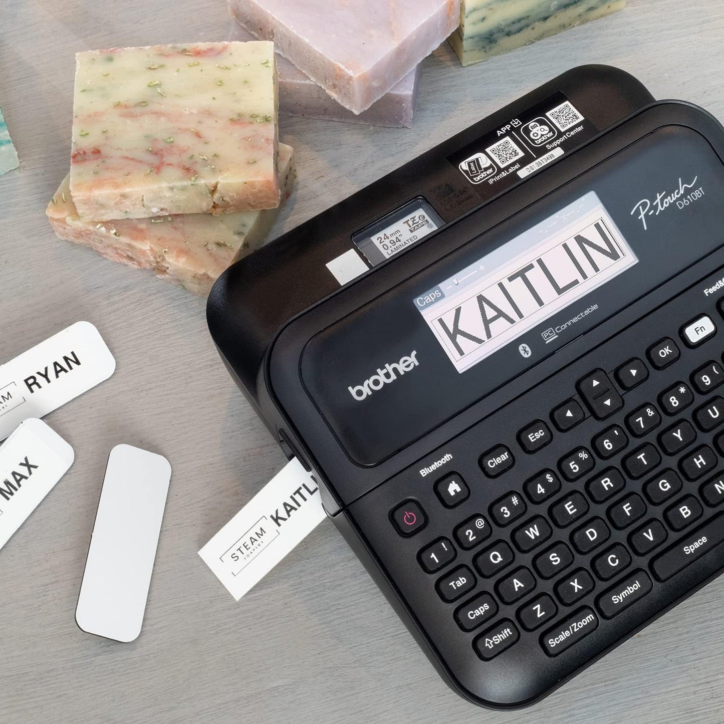 Brother P-Touch PT- D610BT Business Professional Connected Label Maker | Connect and Create via Bluetooth® on TZe Label Tapes up to ~1 inch (Renewed Premium)