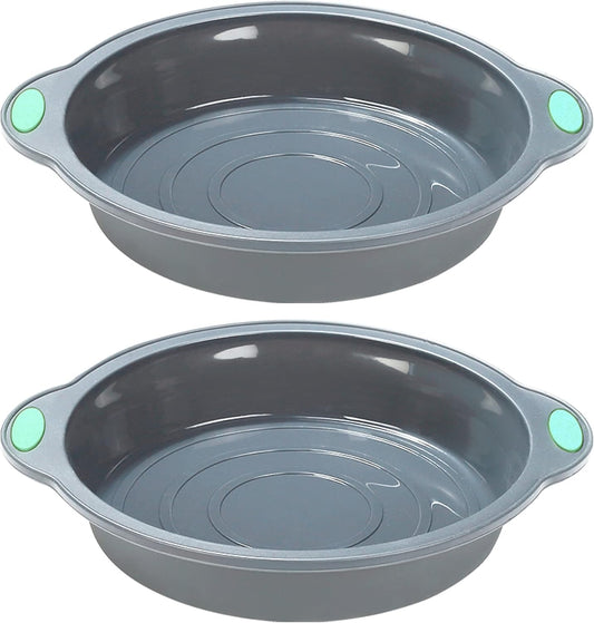 To encounter 9 Inch Silicone Round Cake Pans, 2 Pack Nonstick Silicone Baking Pans Set, Food Grade Cake Molds, with Metal Reinforced Frame More Strength