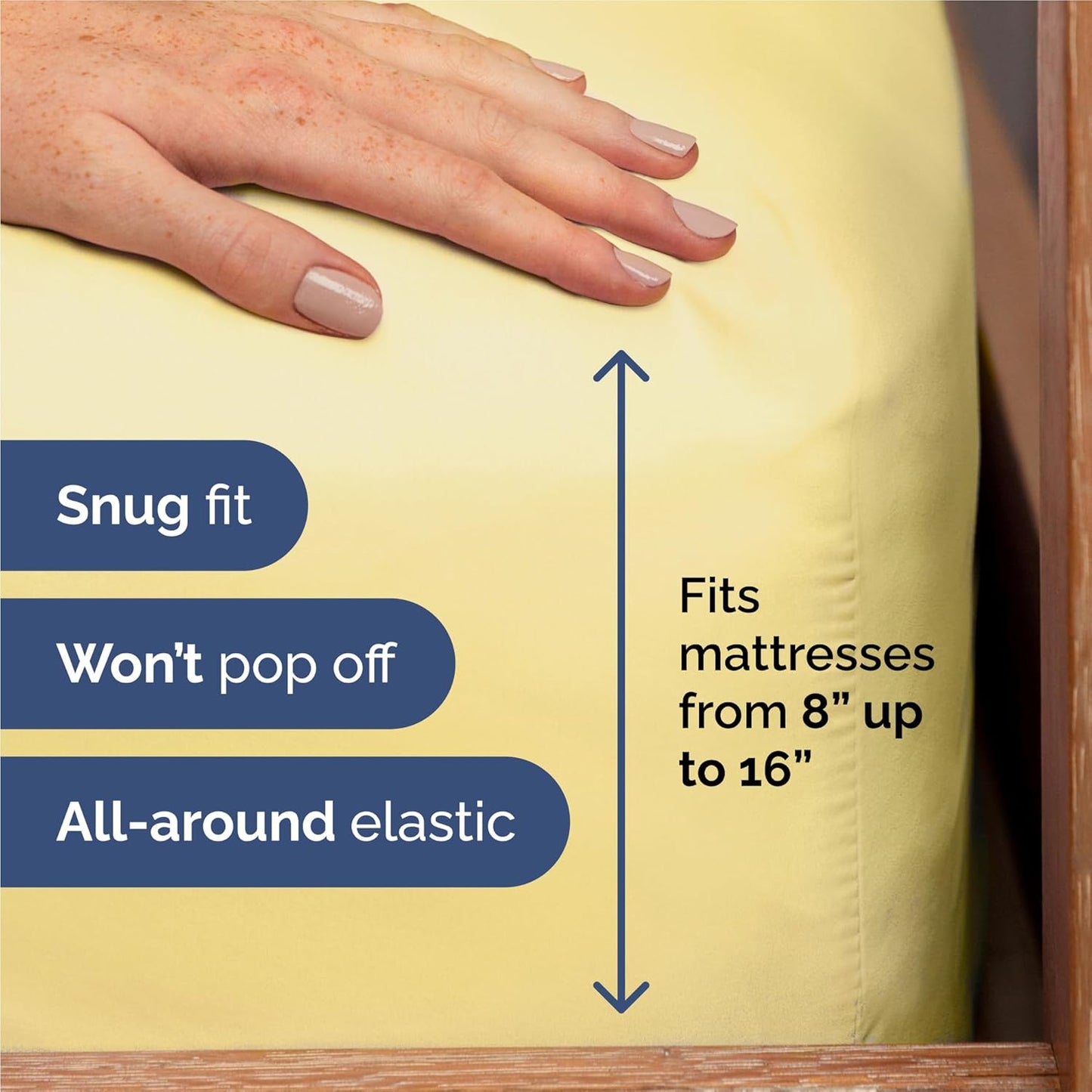 Split King Size 5 Piece Sheet Set - Comfy Breathable & Cooling Bed Sheets Set - Hotel Luxury Bedding for Women, Men, Kids, Teens, Boys & Girls - Deep Pockets, Soft, Wrinkle Free - Oeko-Tex - Yellow