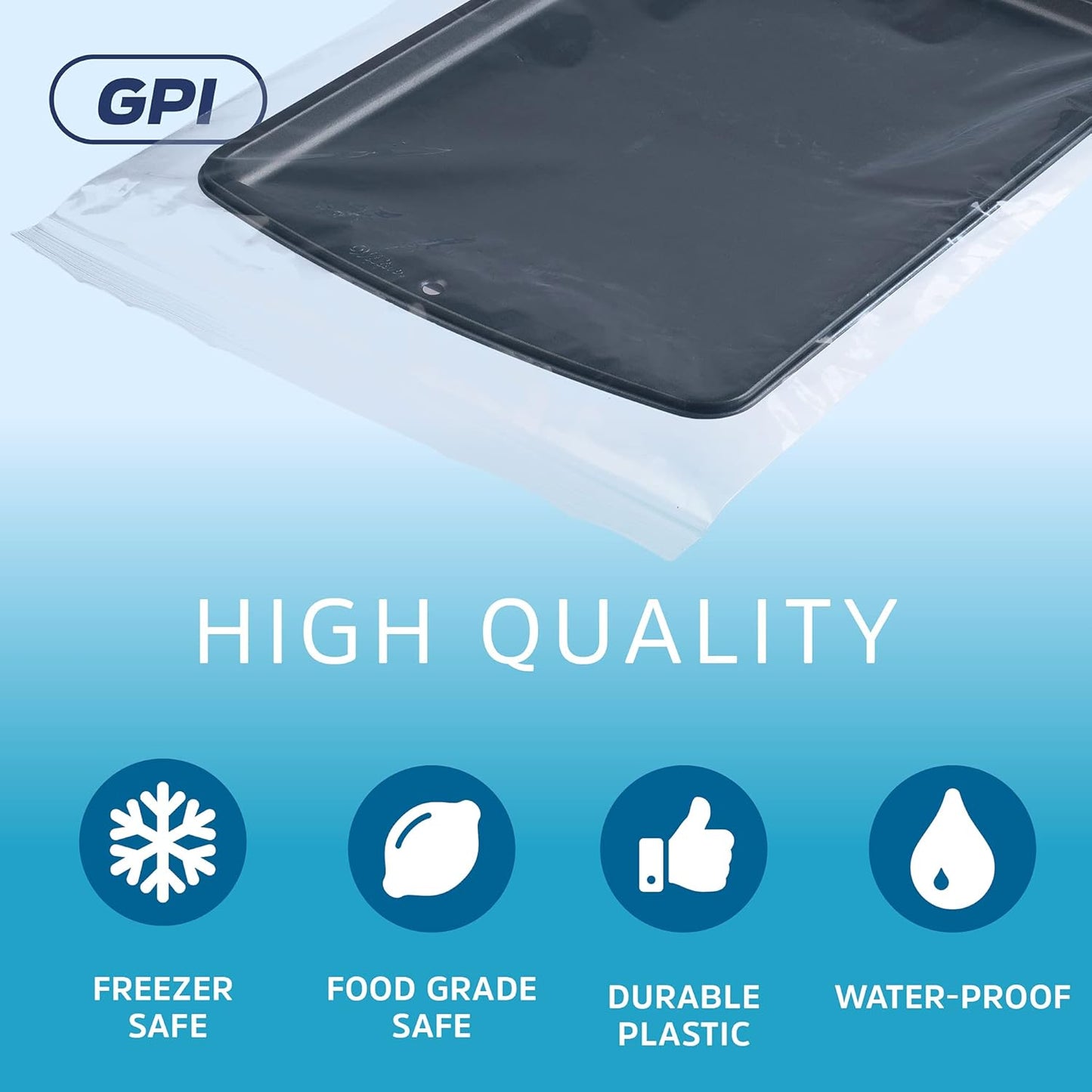 GPI CASE of 1000, 14" x 20" Clear Plastic RECLOSABLE Zip Bags - Bulk 2 mil Thick Strong & Durable Poly Baggies with Resealable Zip Top Lock for Travel, Storage, Packaging & Shipping.