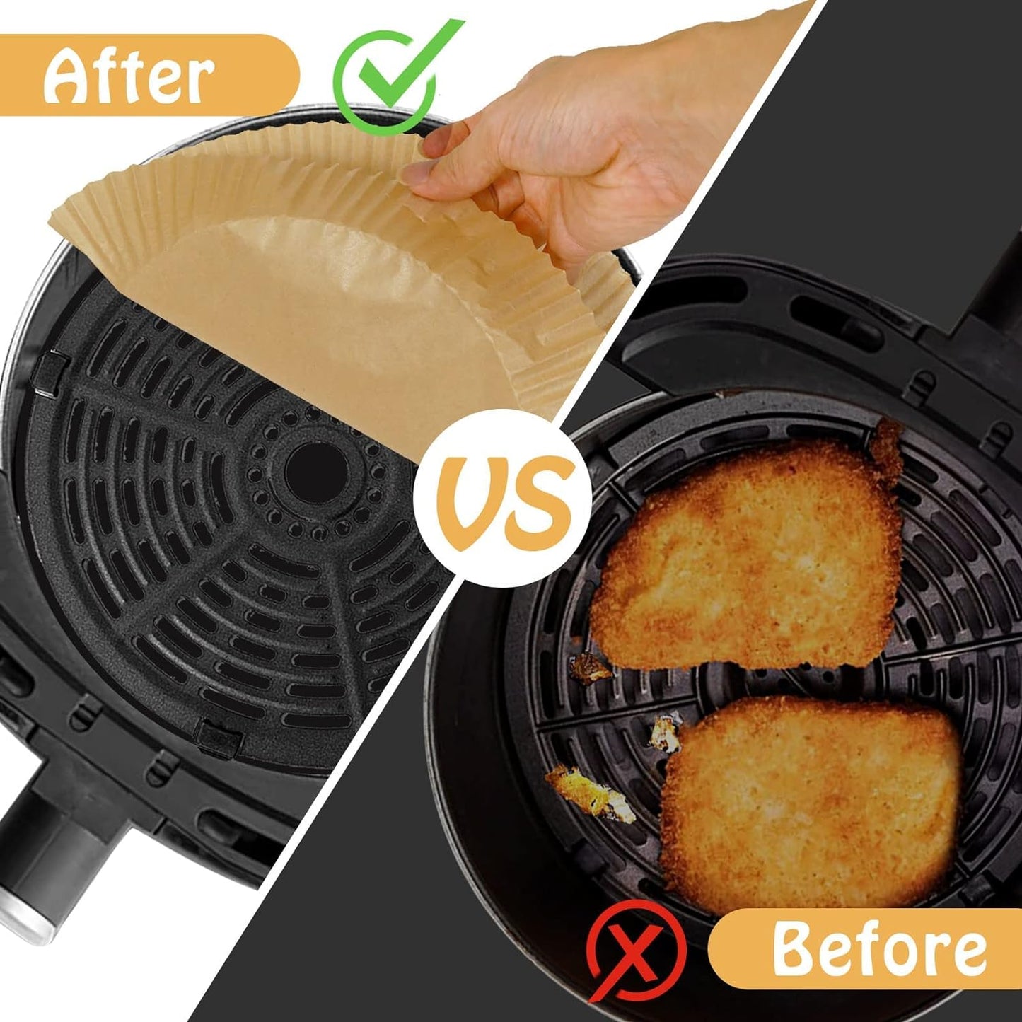 200 Pcs Air Fryer Liners - Disposable Parchment Paper Sheets for Ninja Air Fryer AF101 & AF150 XL