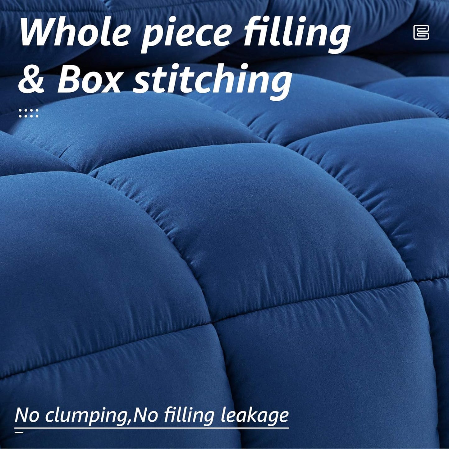 HYLEORY All Season Queen Size Bed Comforter - Cooling Down Alternative Quilted Duvet Insert with Corner Tabs - Winter Warm - Machine Washable - Navy Blue