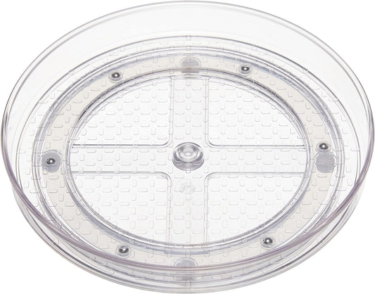 Amazon Basics 2 Tier Lazy Susan Turntable Organizer, 9" Diameter, 2-Pack, Clear