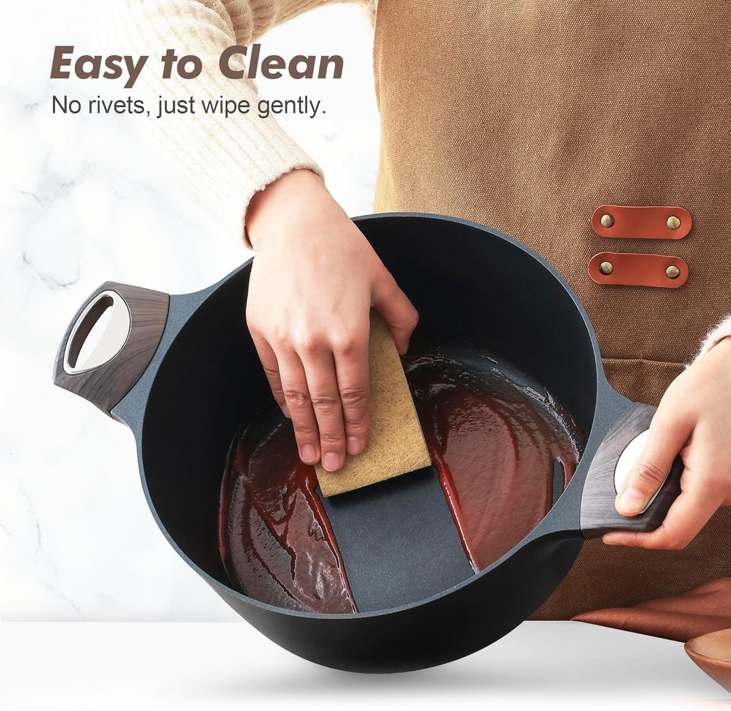 SENSARTE Pots and Pans Set Non stick, Non toxic Healthy Induction Cookware Sets, 14 Pcs Non Stick Kitchen Cooking Set with Frying Pans Set & Saucepan, PFOA PFOS APEO Free, Black