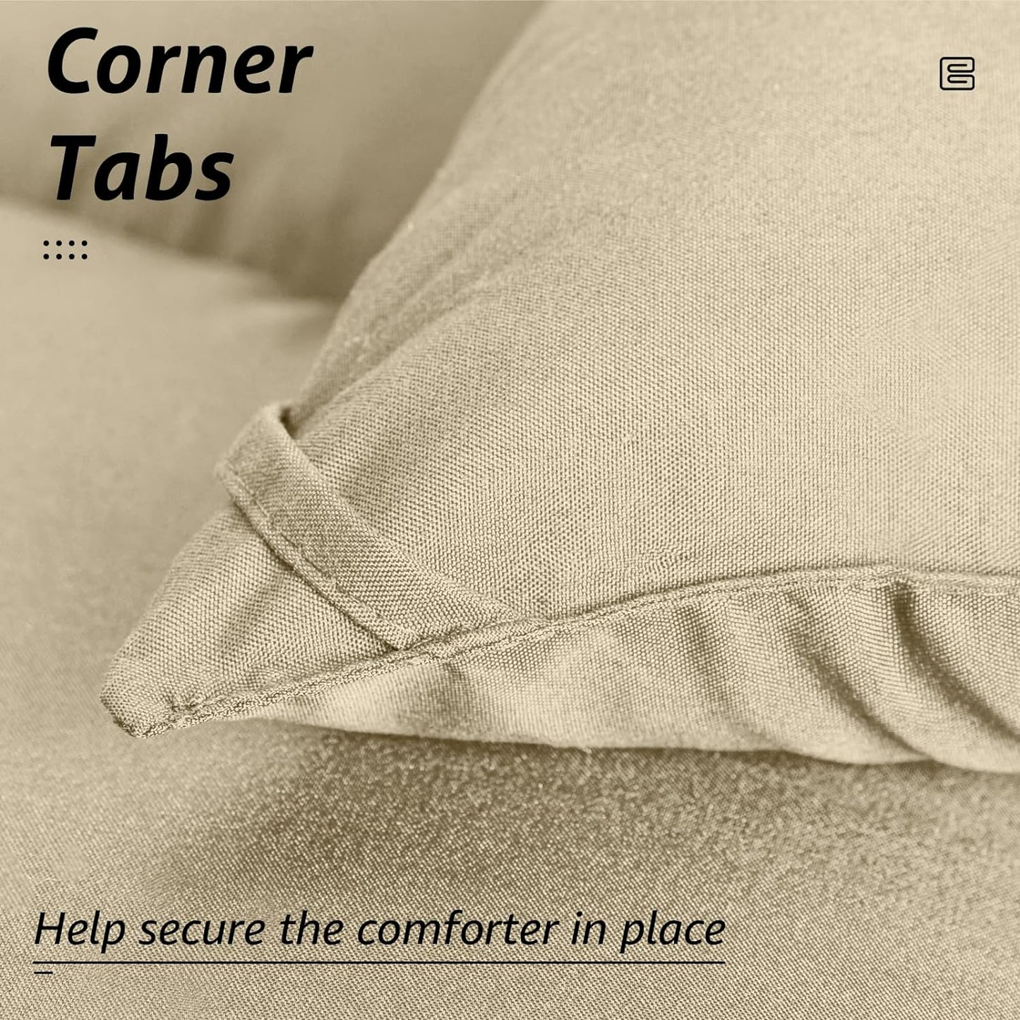 HYLEORY All Season Queen Size Bed Comforter - Cooling Down Alternative Quilted Duvet Insert with Corner Tabs - Winter Warm - Machine Washable - Beige