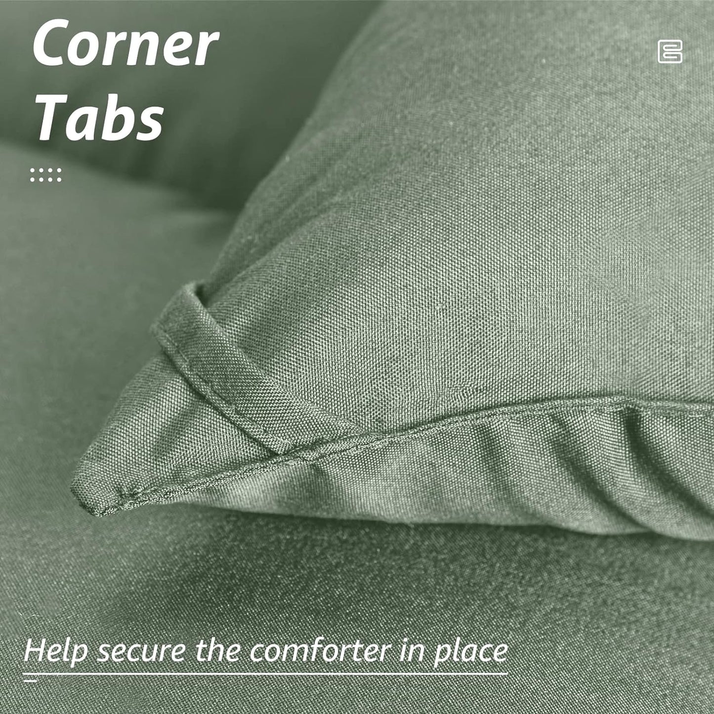 HYLEORY All Season King Size Bed Comforter - Cooling Down Alternative Quilted Duvet Insert with Corner Tabs - Winter Warm - Machine Washable - Sage Green