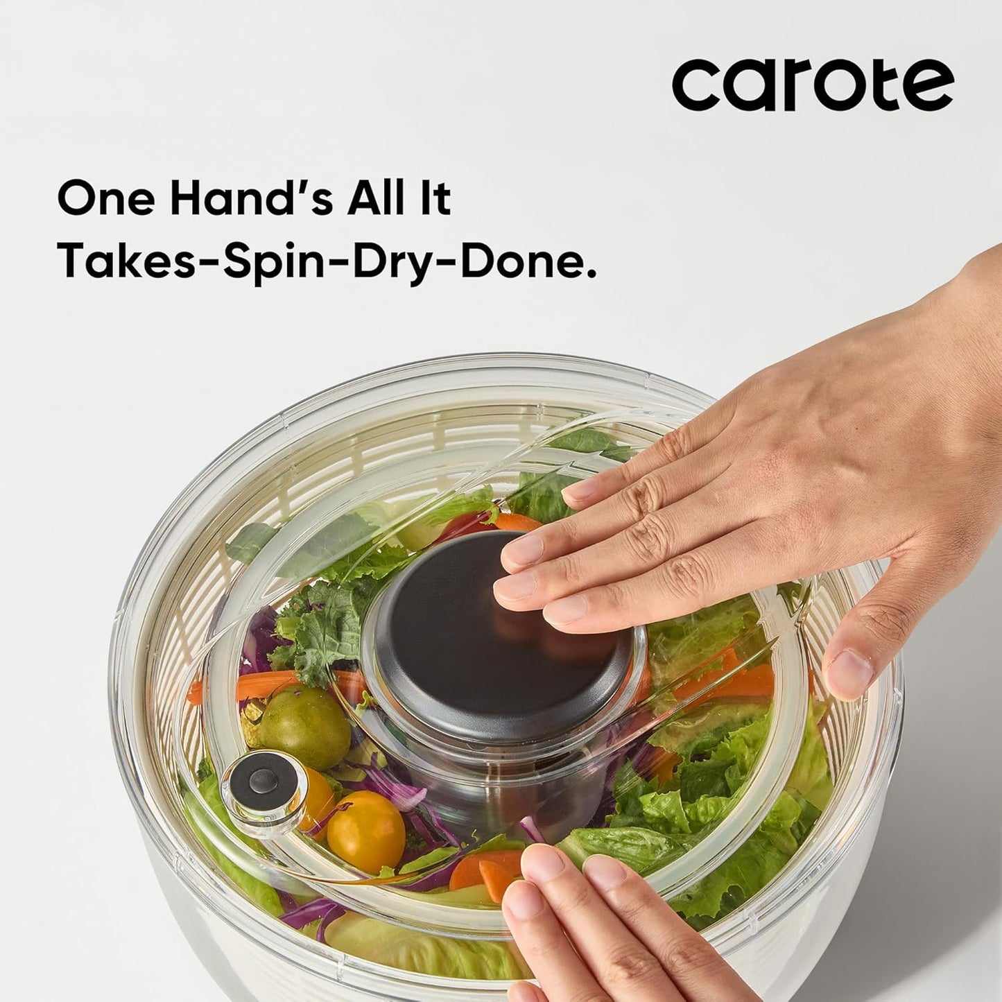 CAROTE 6.34 Qt Salad Spinner Large Lettuce Spinner Vegetable Fruit Washer, Vegetable Cleaner Salad Cleaner Lettuce Washer, Non-Slip Base, BPA-Free