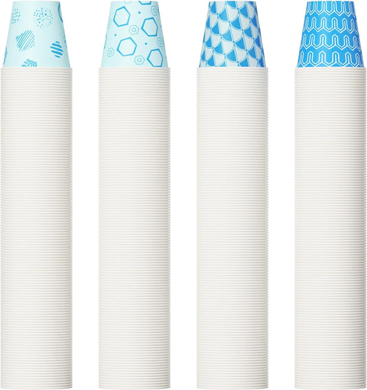 [800Pack] 3 oz Paper Cups, Small Mouthwash Cups, Disposable Bathroom Cups, Paper Cups for Party, Picnic, BBQ, Travel, and Event, Assorted designs