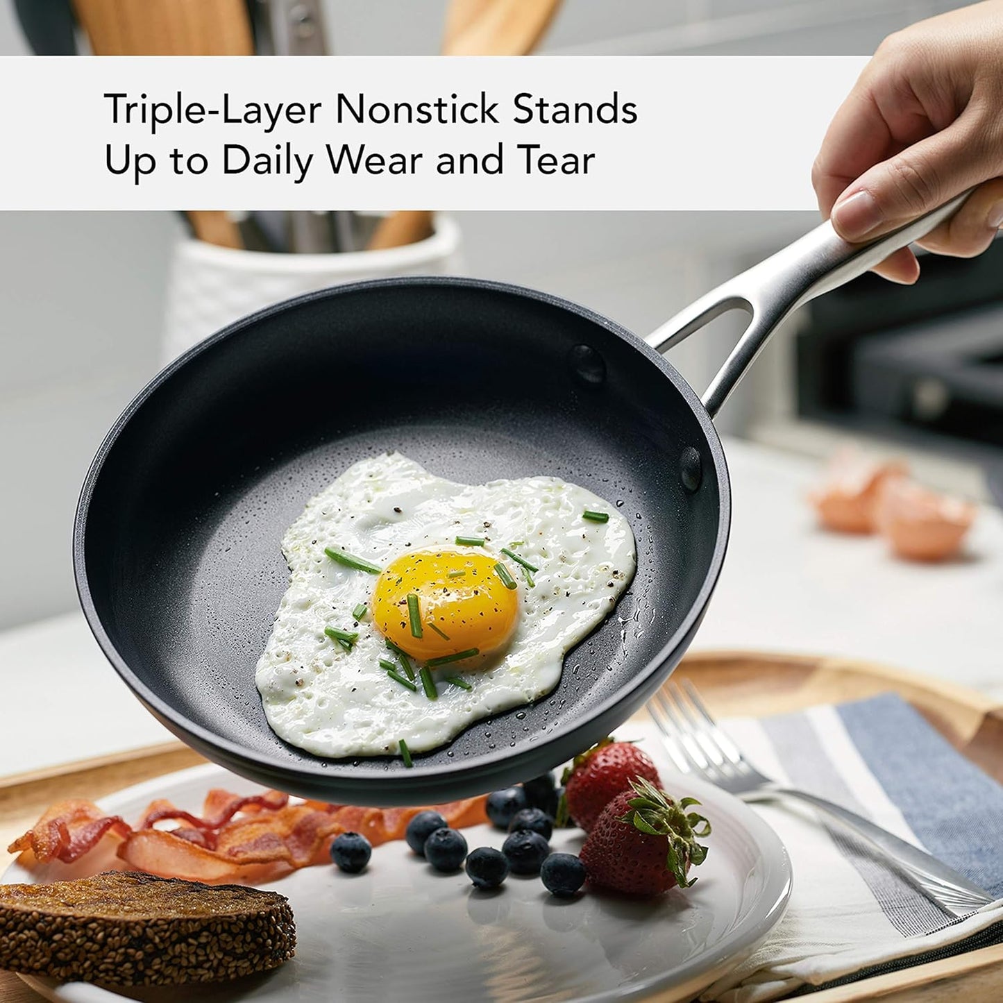 KitchenAid Hard Anodized Induction Nonstick Frying Pan Set/Skillets, 8.25 Inch and 10 Inch, Matte Black