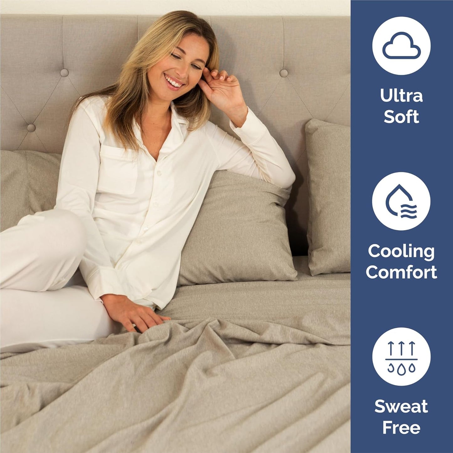 King Size 4 Piece Sheet Set - Comfy Breathable & Cooling Bed Sheets Set - Hotel Luxury Bedding for Women, Men, Kids, Teens, Boys & Girls - Deep Pockets, Soft & Wrinkle Free - Beige (Heathered Sheets)