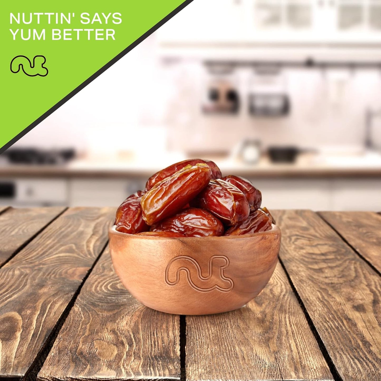NUT CRAVINGS - Sun Dried Deglet Noor Dates Pitted, No Sugar Added (32oz, 2 LB) Bulk Dry Fruits Packed Fresh in Resealable Bag - Sweet Healthy Snack, Naturally Grown, Vegan, Kosher